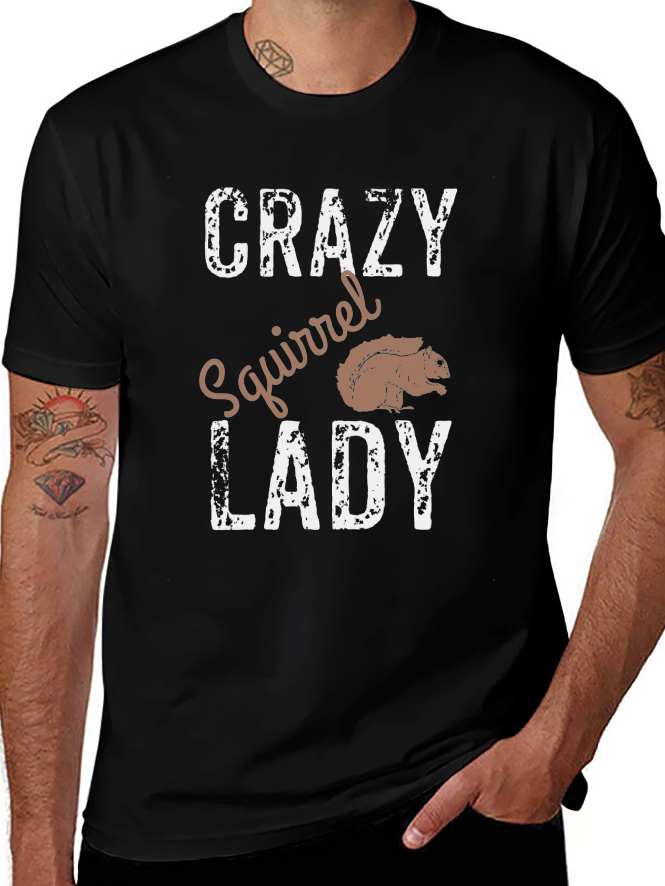 Crazy Squirrel Lady T-Shirt - Novelty Graphic Tee