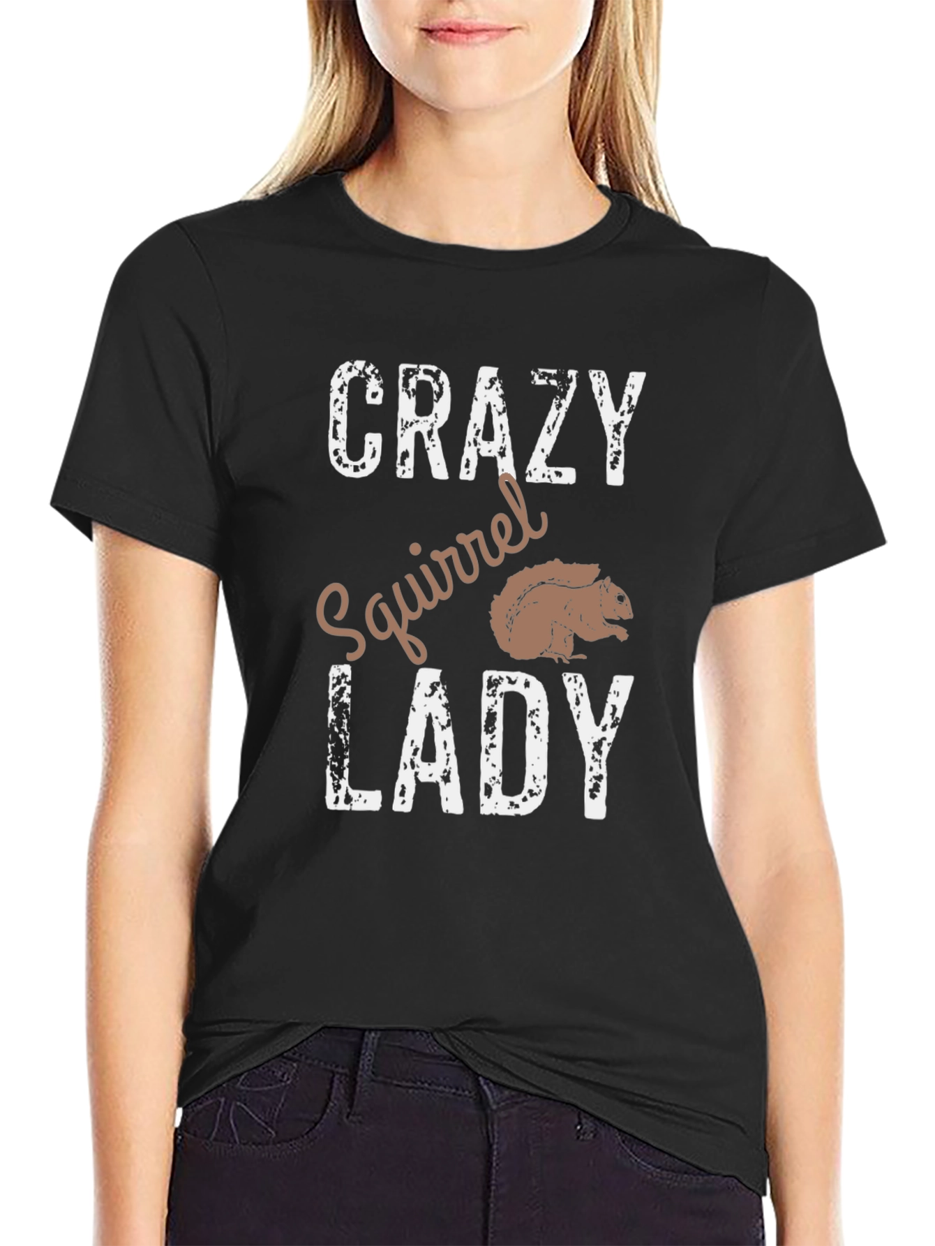Crazy Squirrel Lady T-Shirt - Novelty Graphic Tee