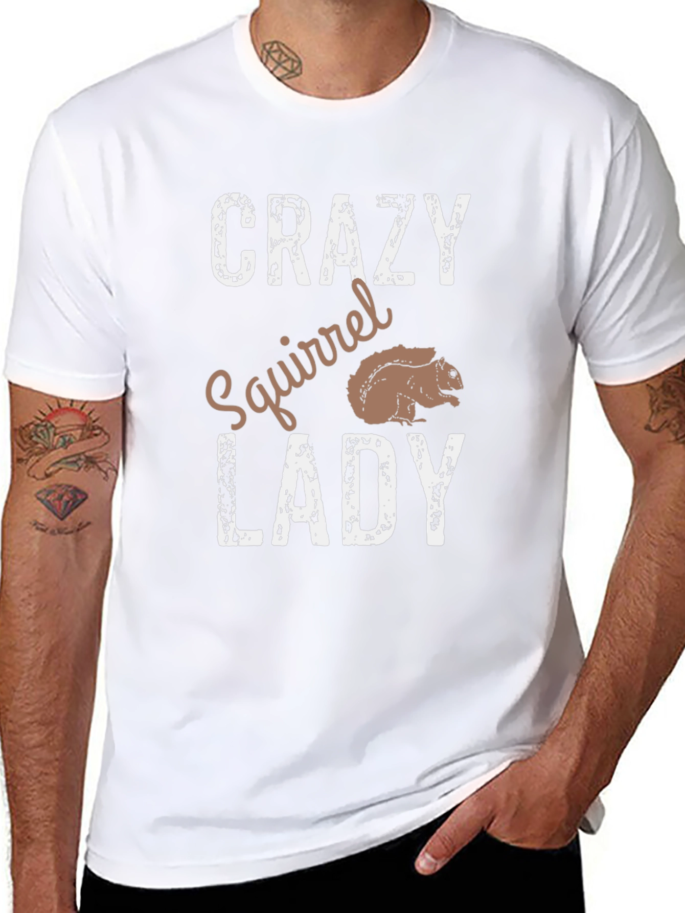 Crazy Squirrel Lady T-Shirt - Novelty Graphic Tee