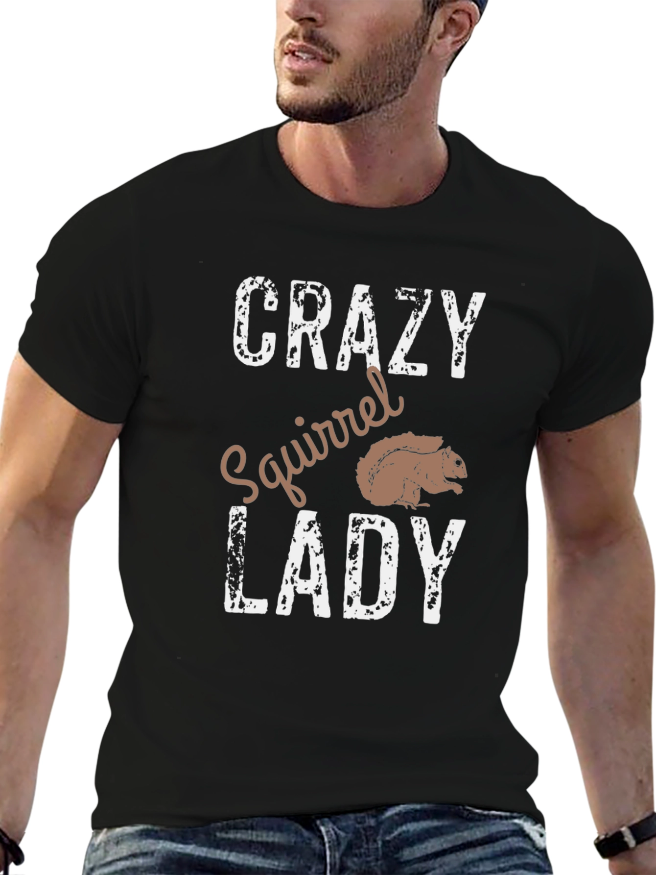 Crazy Squirrel Lady T-Shirt - Novelty Graphic Tee