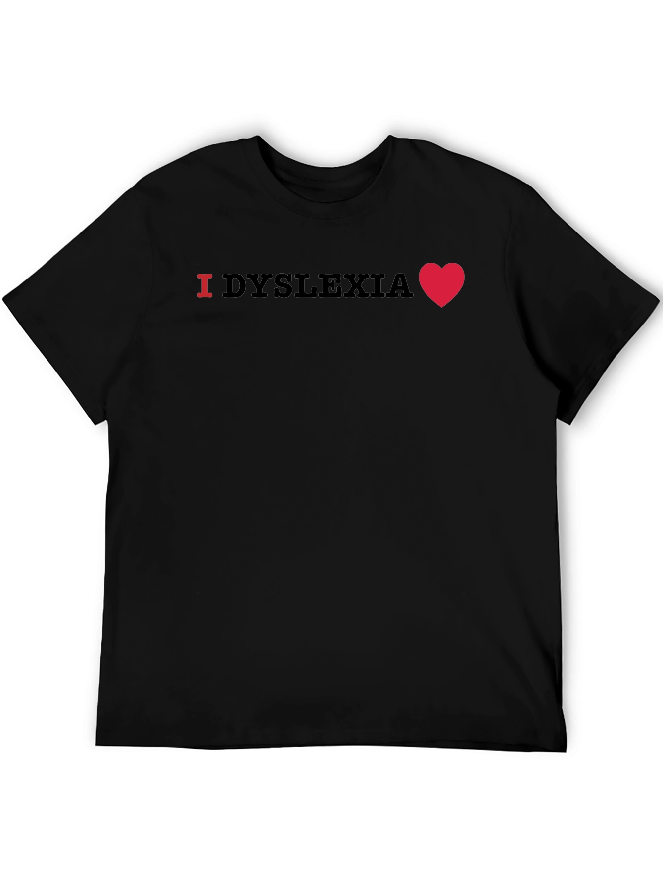 I Heart Dyslexia Black T-Shirt