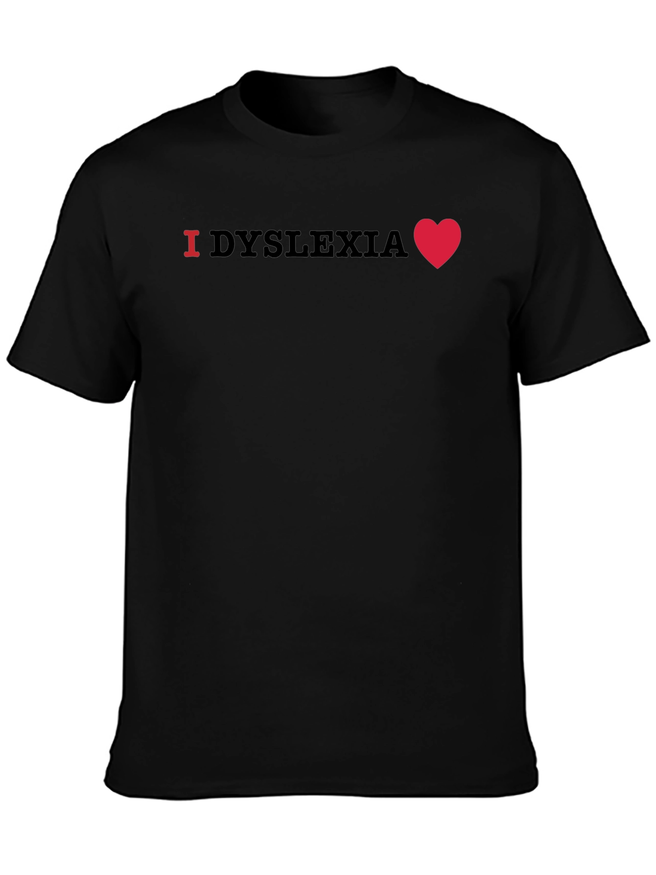 I Heart Dyslexia Black T-Shirt