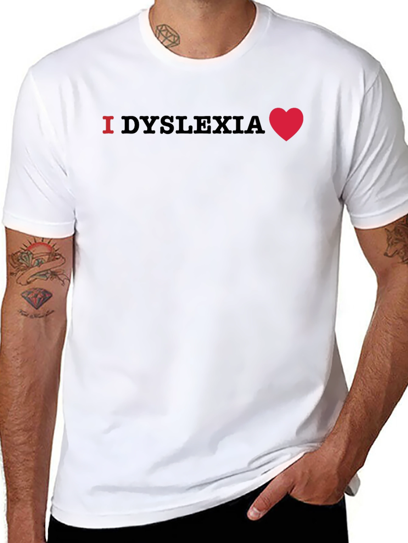 I Heart Dyslexia Black T-Shirt