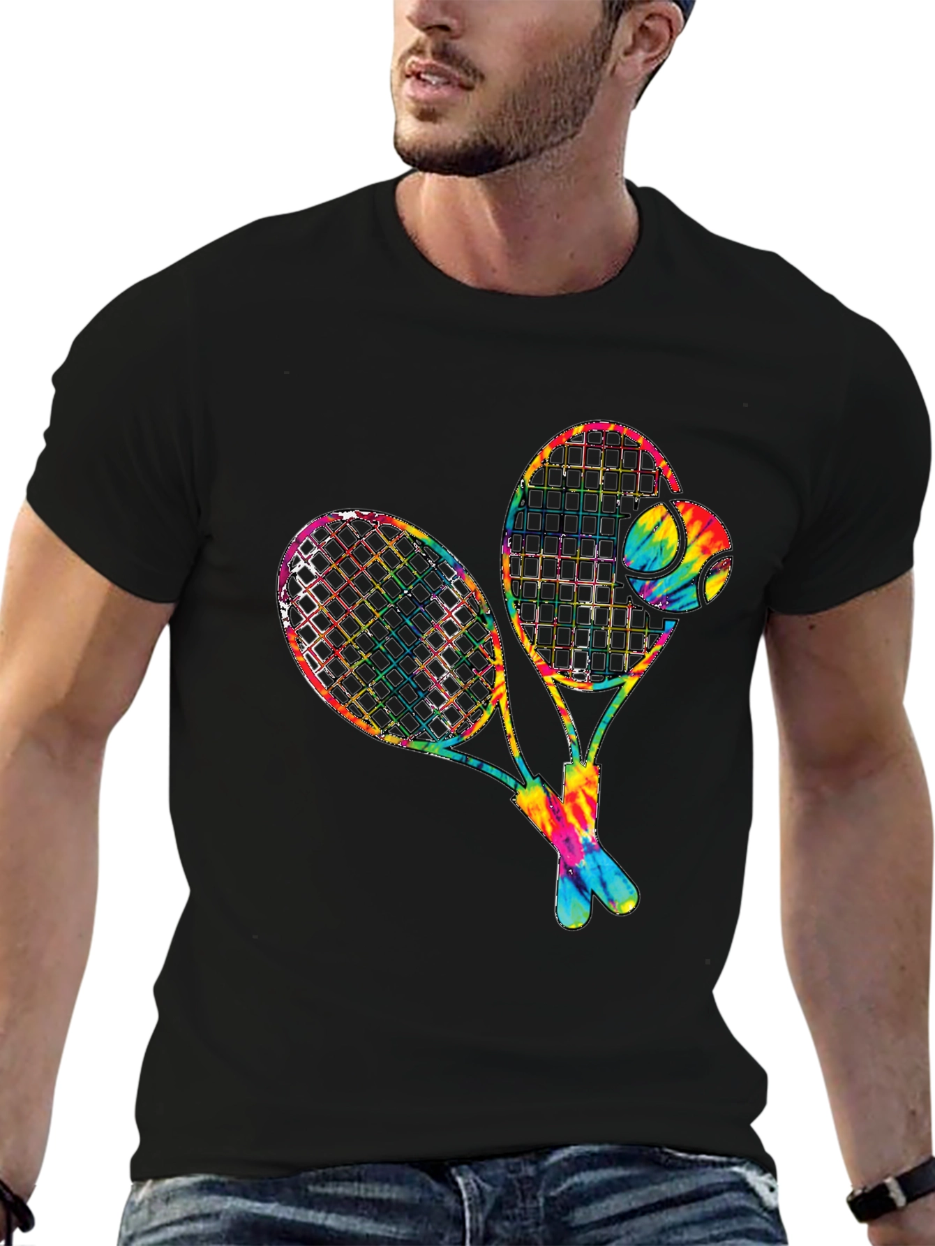 Tie Dye Tennis Racquet Graphic Tee