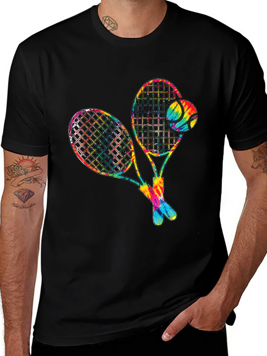 Tie Dye Tennis Racquet Graphic Tee