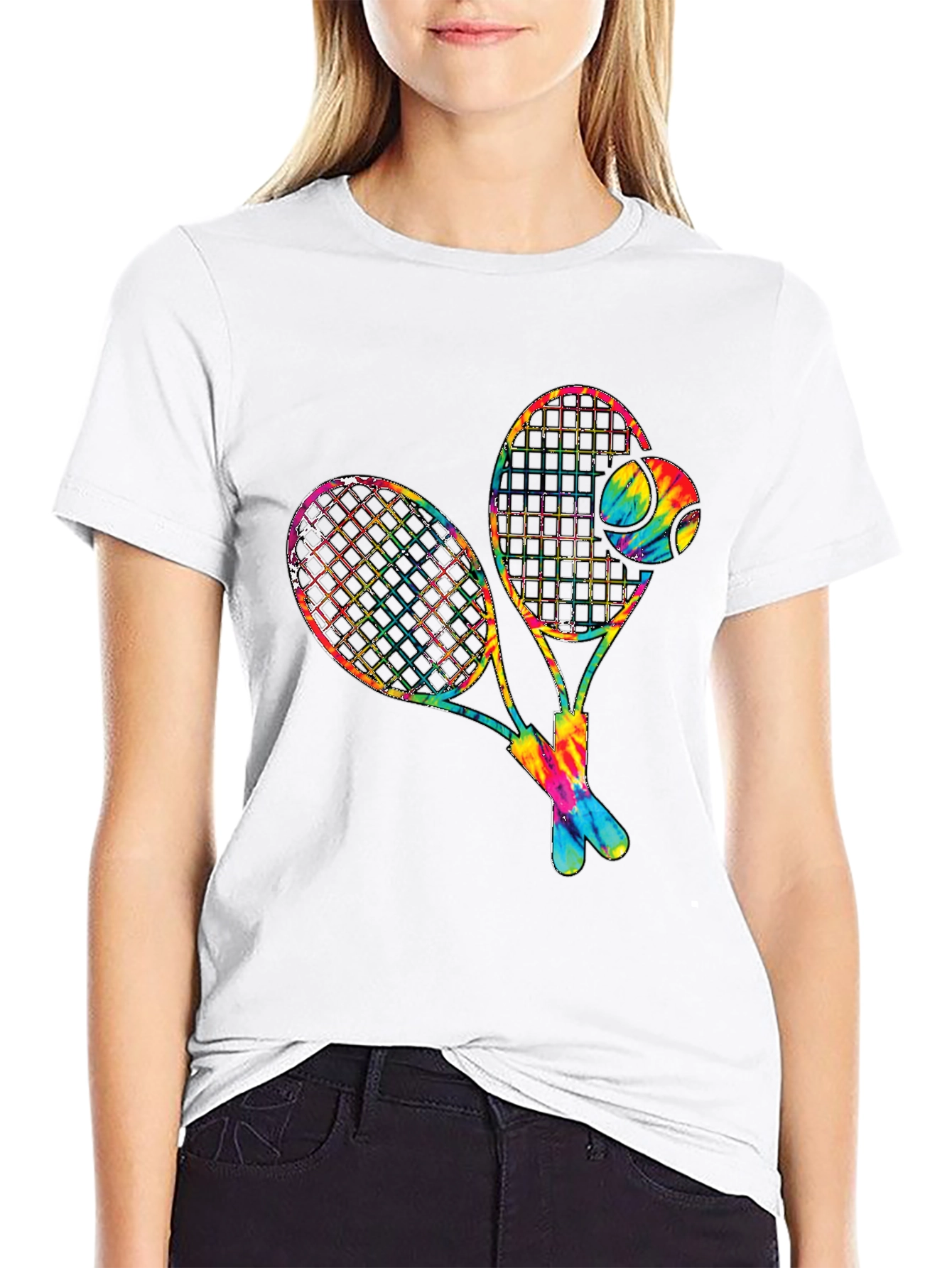 Tie Dye Tennis Racquet Graphic Tee