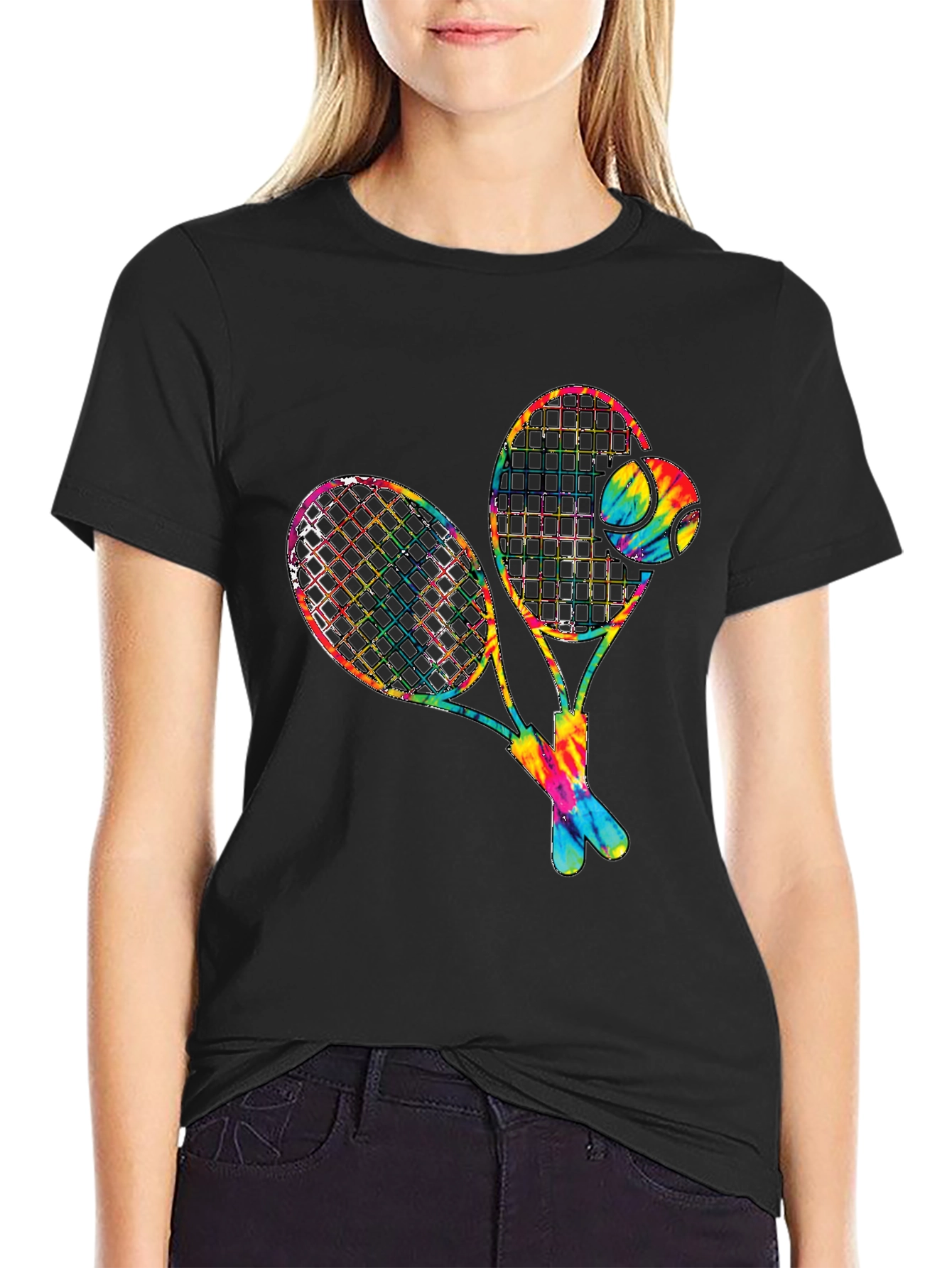 Tie Dye Tennis Racquet Graphic Tee