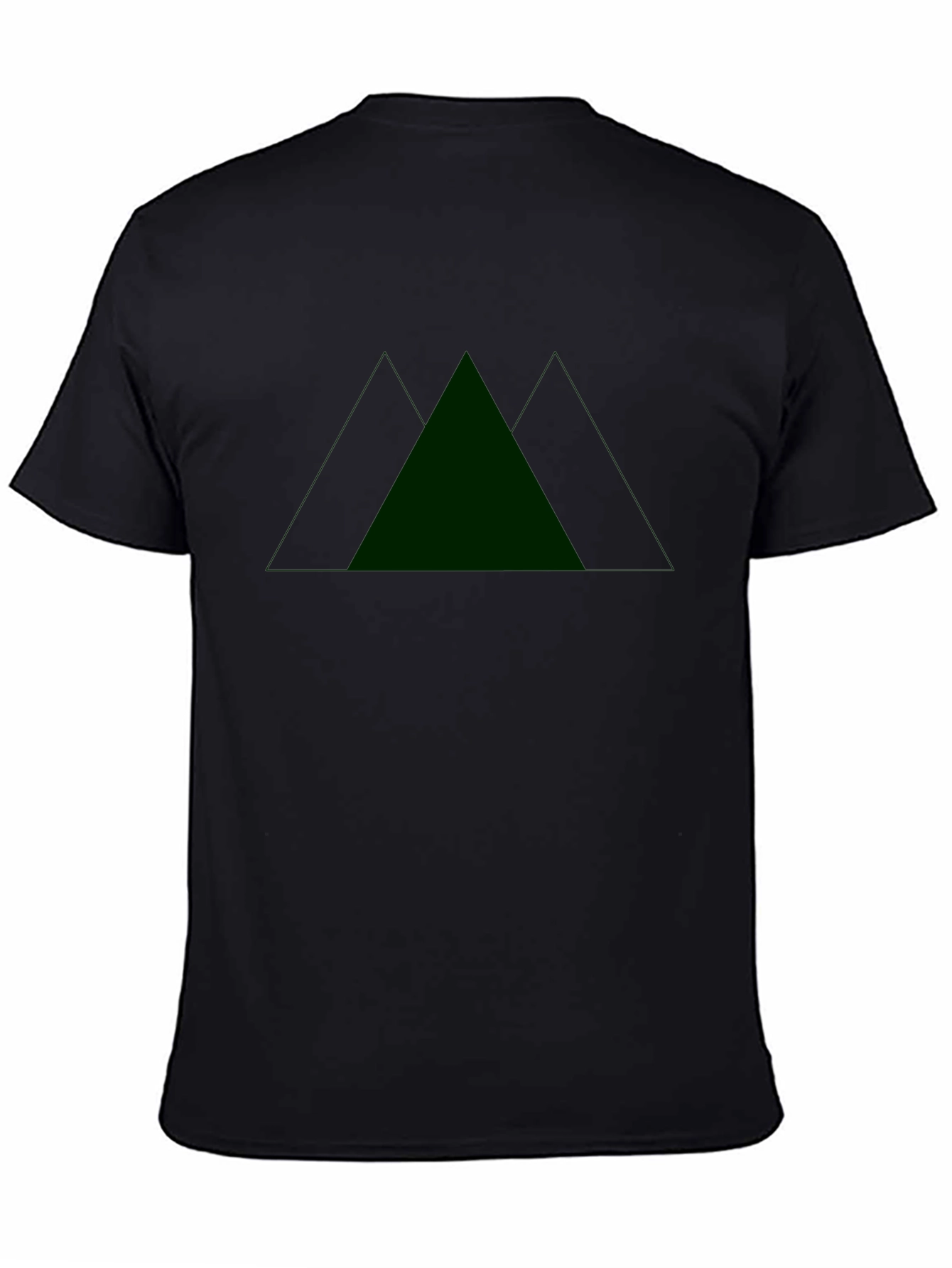Black T-Shirt with Green Mountain Design