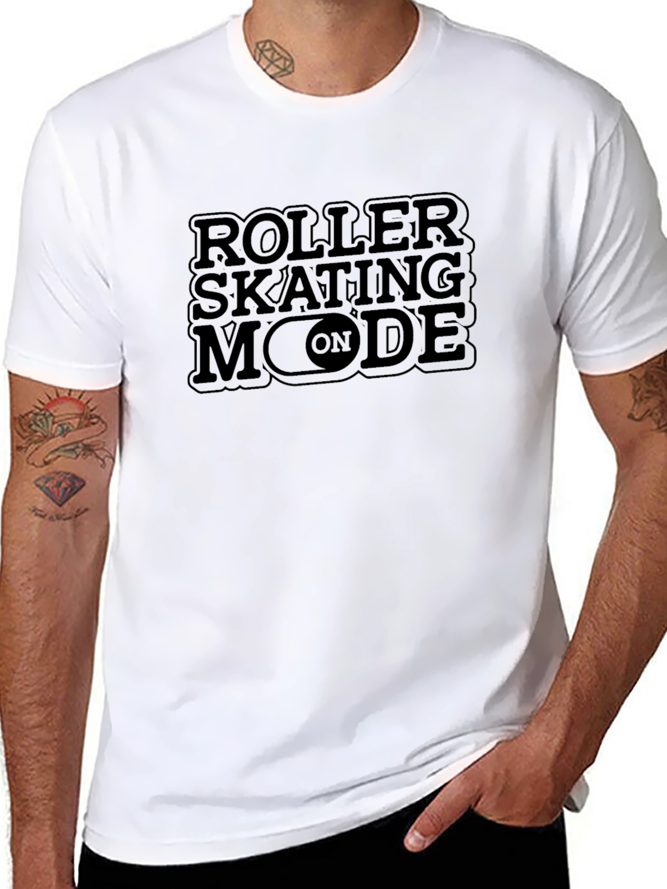 Roller Skating Mode On Graphic Tee - Black