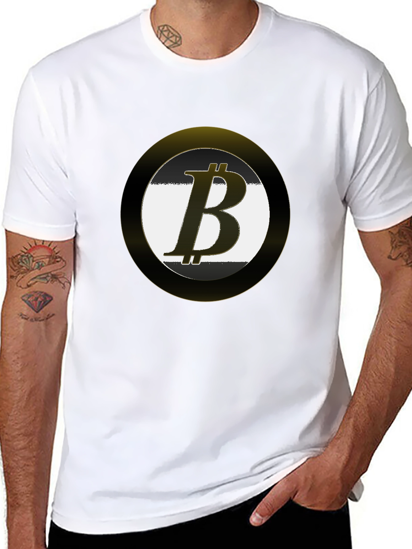 Bitcoin Logo Black T-Shirt Crypto Currency Tee