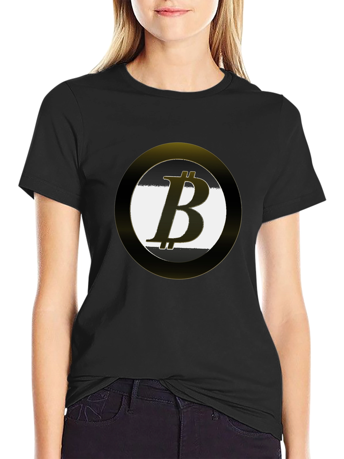 Bitcoin Logo Black T-Shirt Crypto Currency Tee