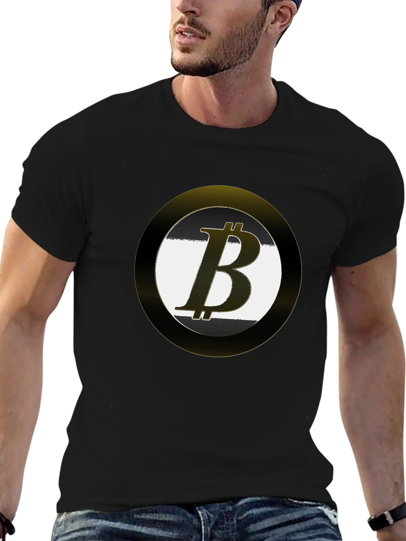 Bitcoin Logo Black T-Shirt Crypto Currency Tee