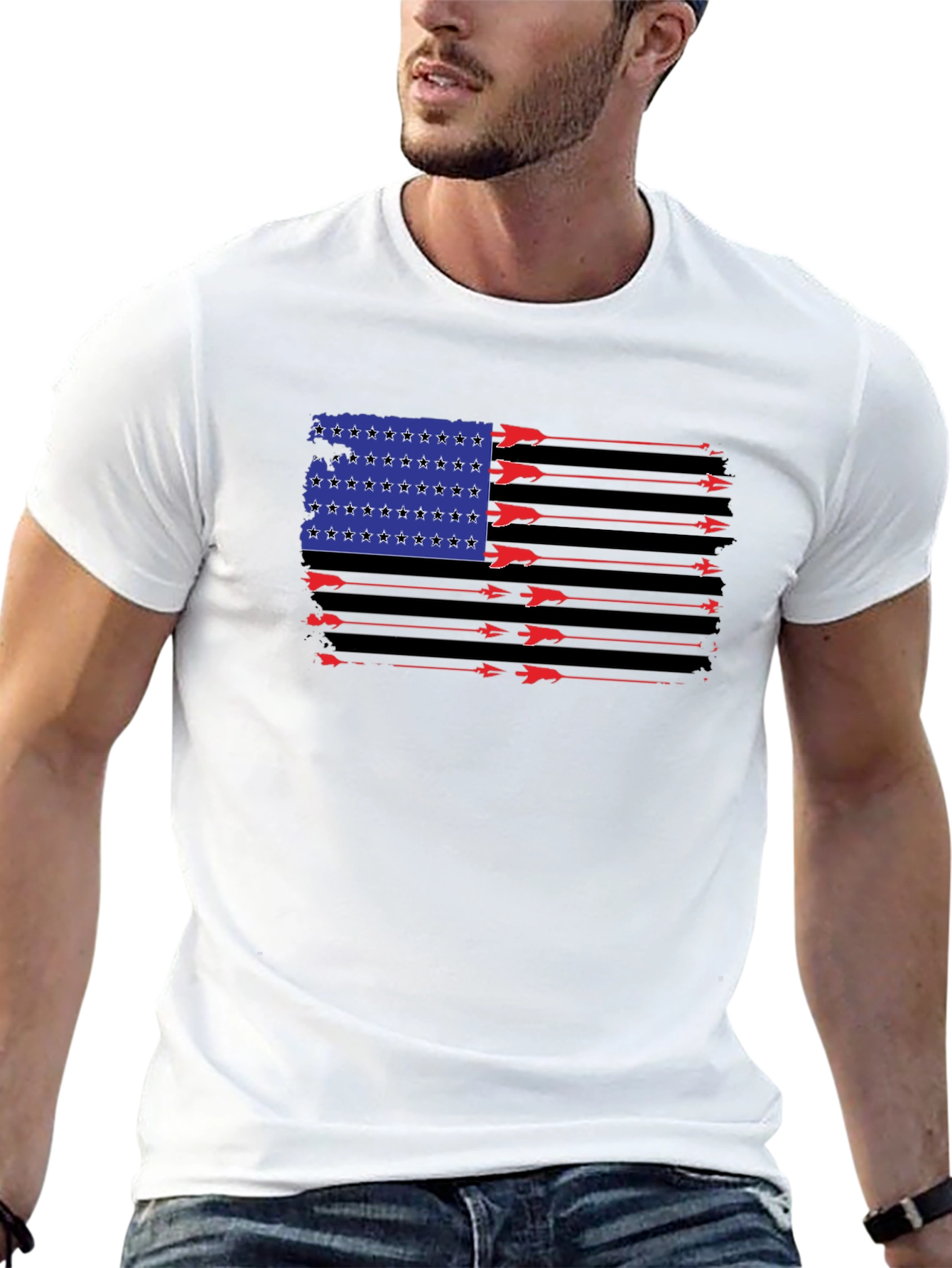 American Flag Arrows Graphic T-Shirt