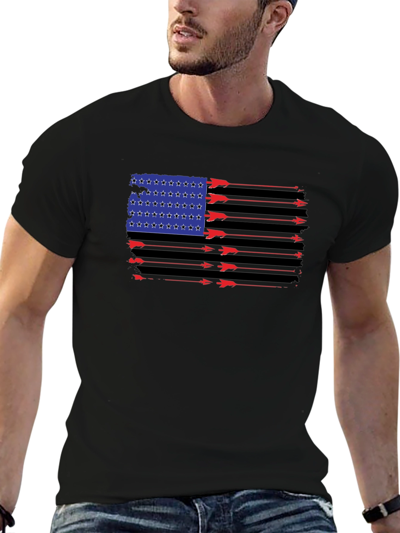 American Flag Arrows Graphic T-Shirt