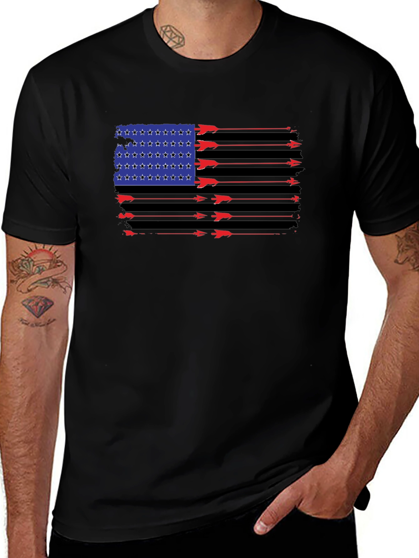 American Flag Arrows Graphic T-Shirt