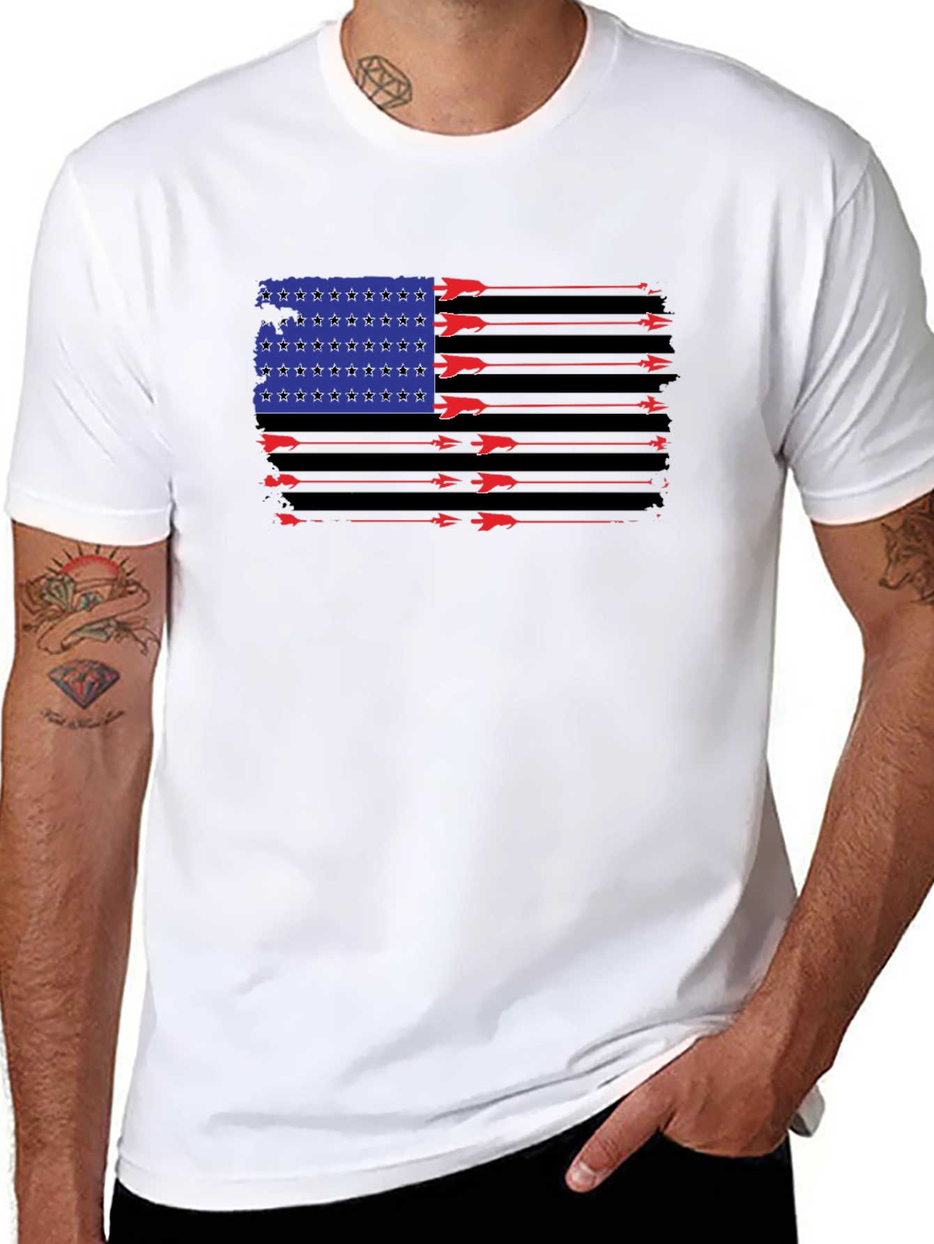 American Flag Arrows Graphic T-Shirt