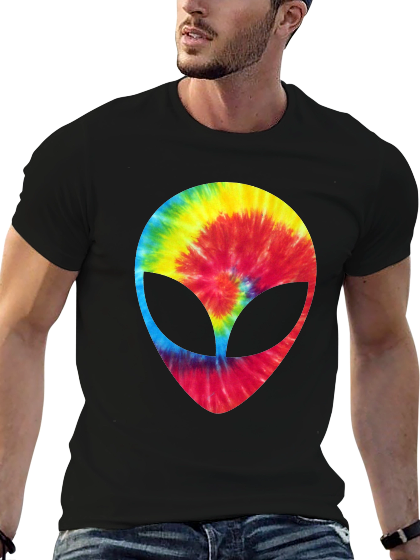 Tie-Dye Alien Head Graphic Tee