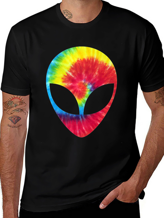 Tie-Dye Alien Head Graphic Tee
