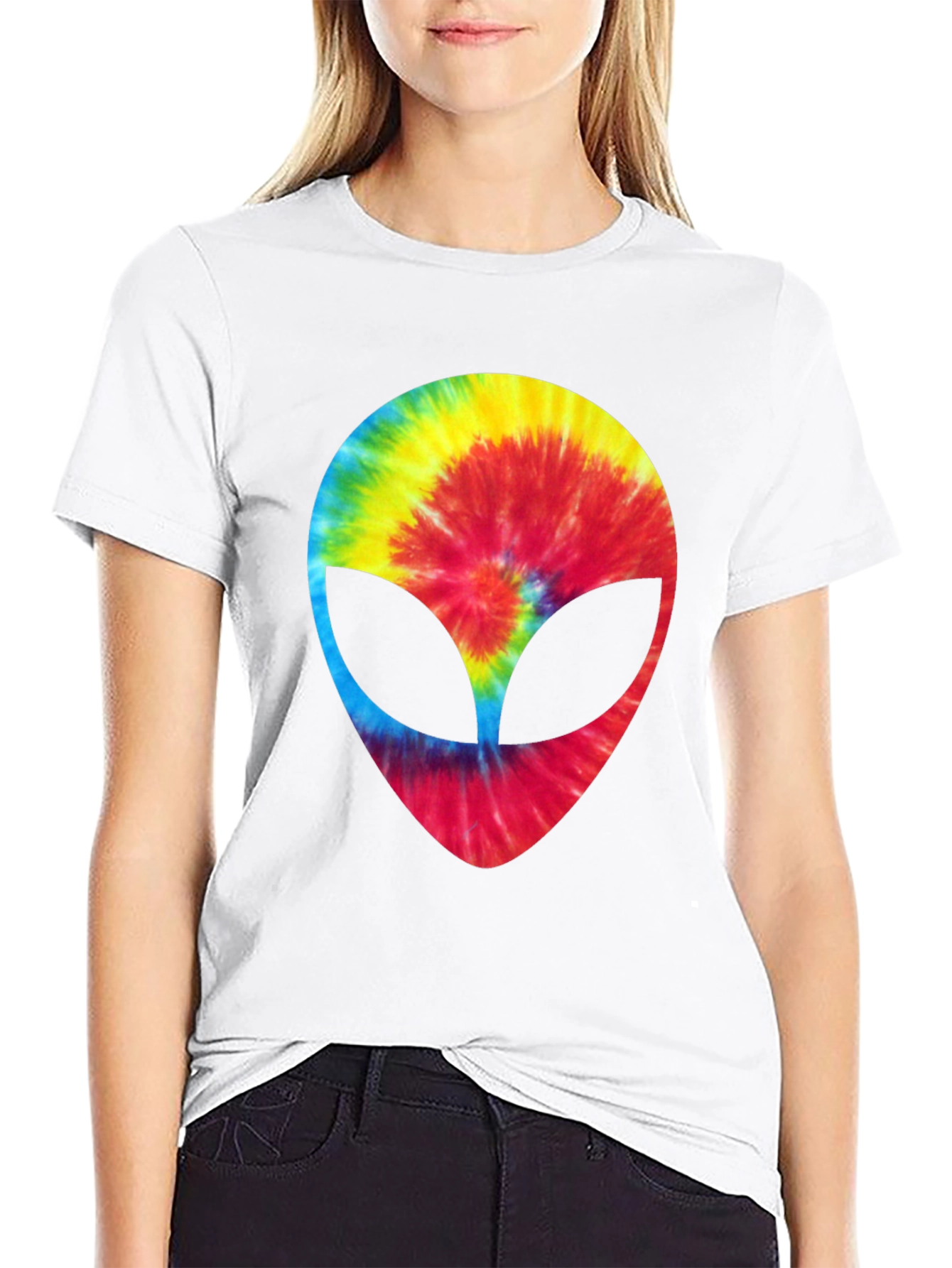 Tie-Dye Alien Head Graphic Tee