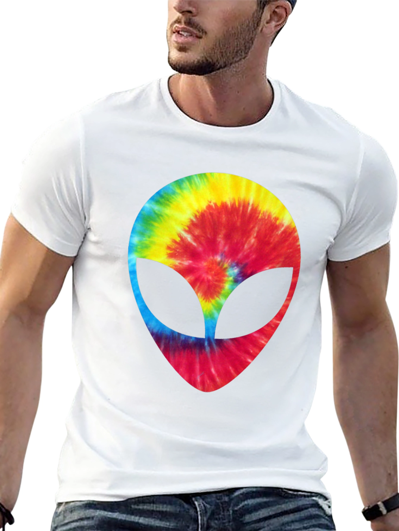 Tie-Dye Alien Head Graphic Tee