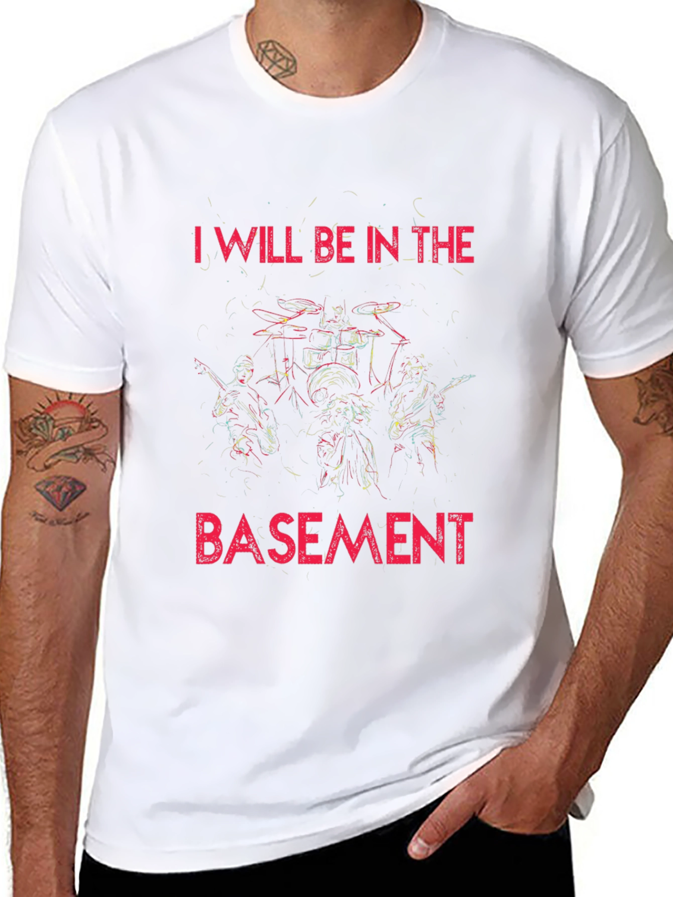 I Will Be In The Basement Rock Band T-Shirt