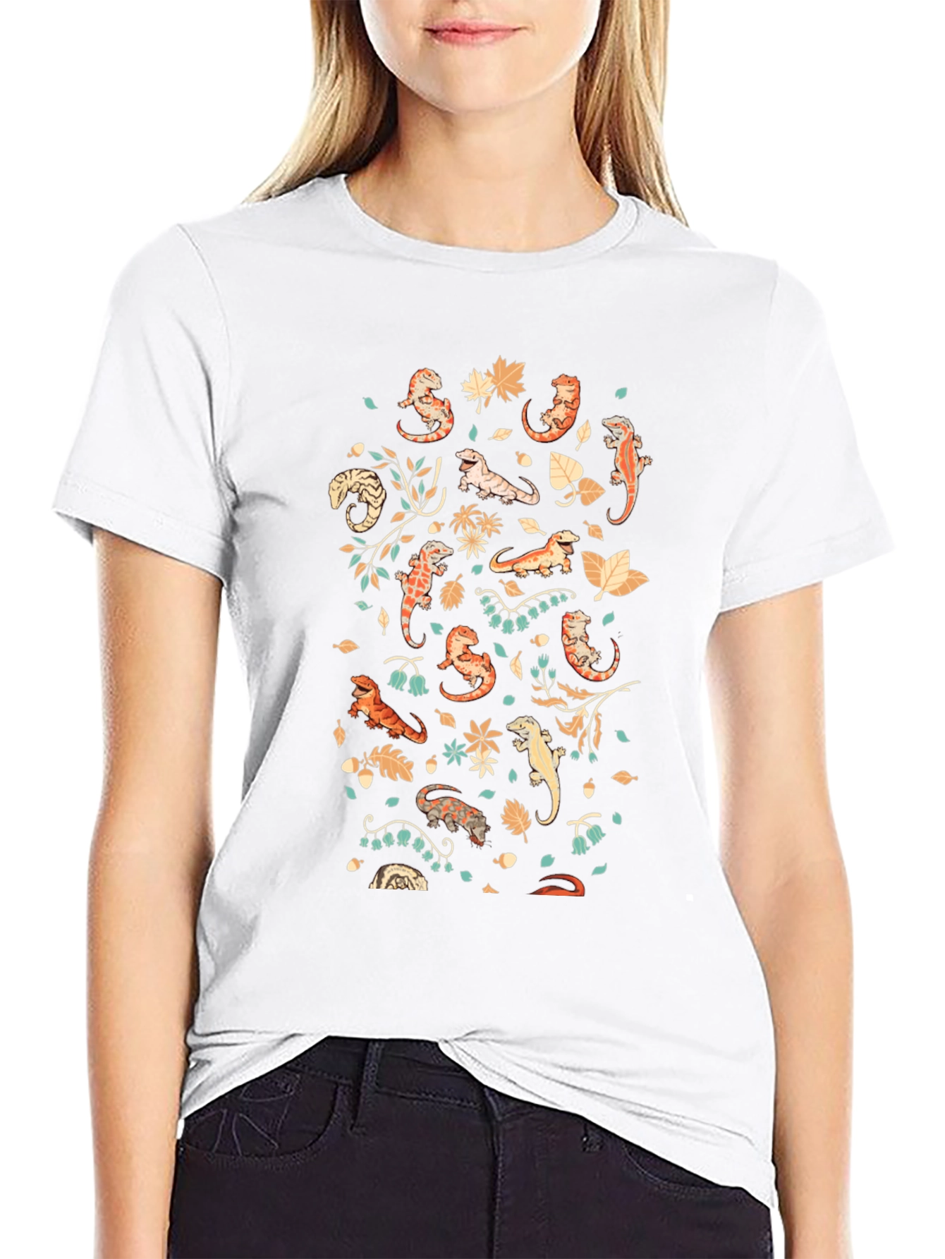 Bearded Dragon Print Crew Neck T-Shirt