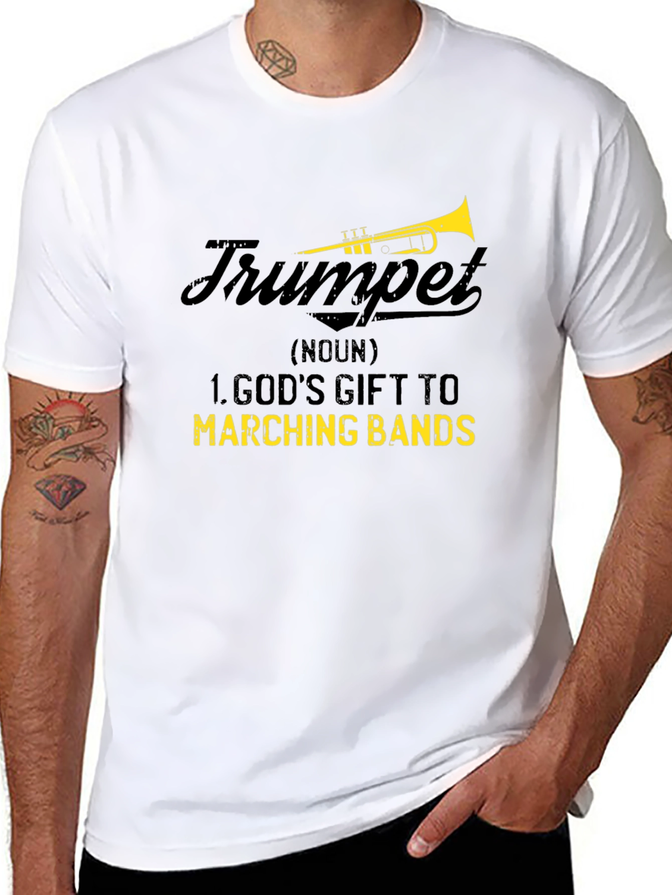 Trumpet Gods Gift to Marching Bands Graphic Tee