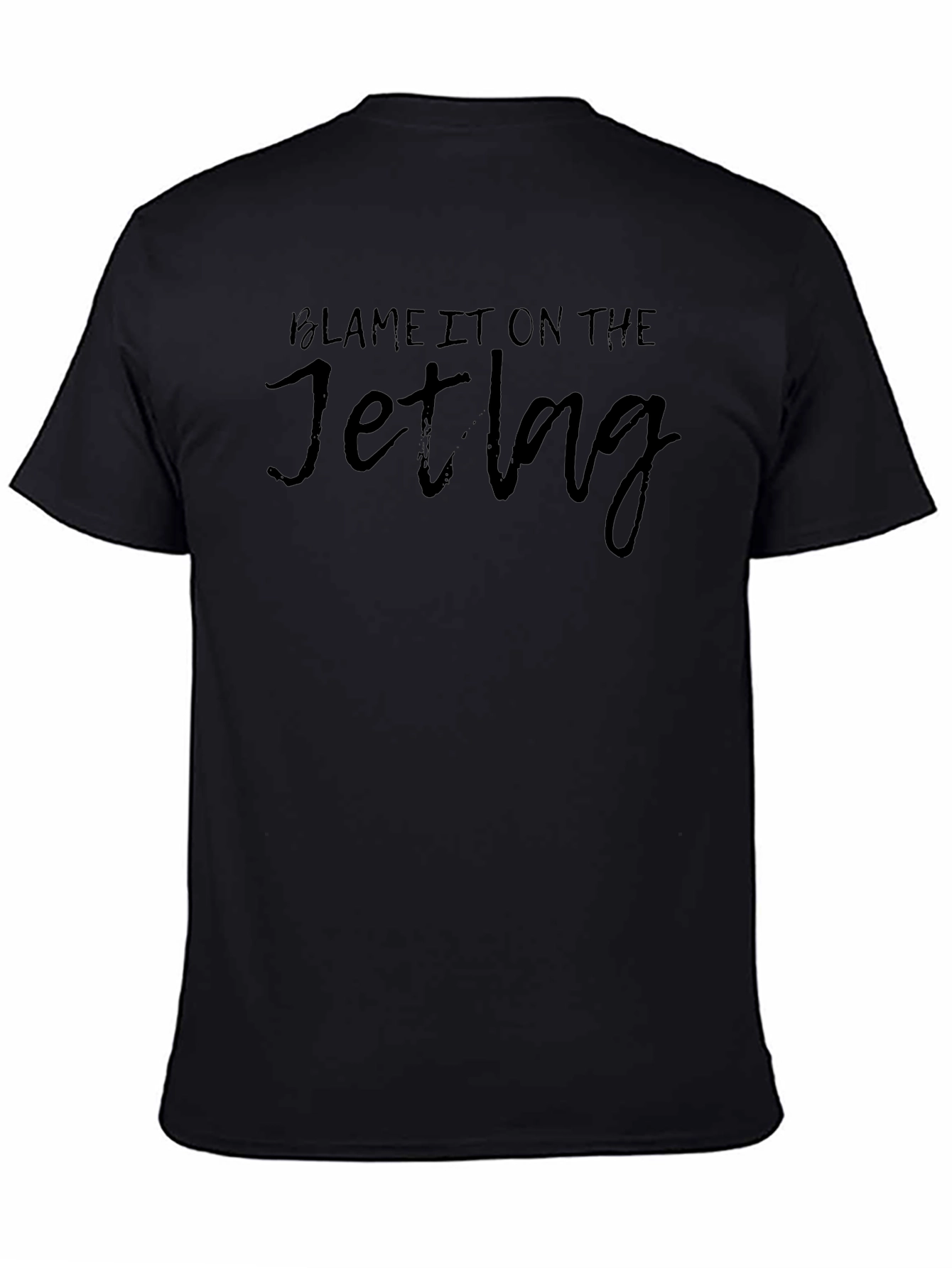 Blame It On the Jet Lag Black Graphic Tee
