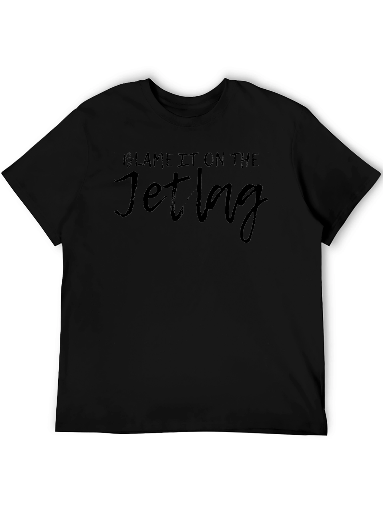 Blame It On the Jet Lag Black Graphic Tee