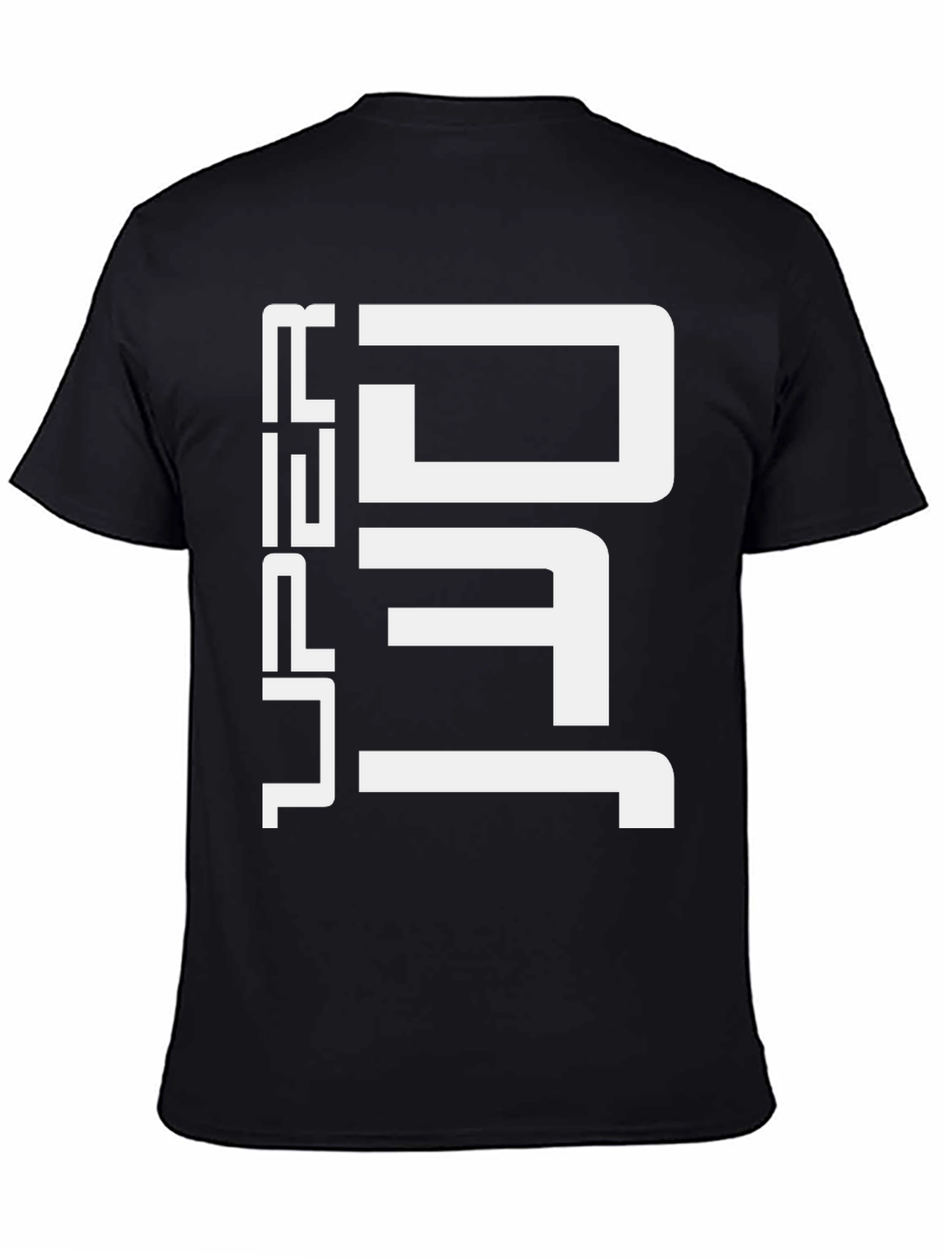 Trendy URO White Print Black T-Shirt