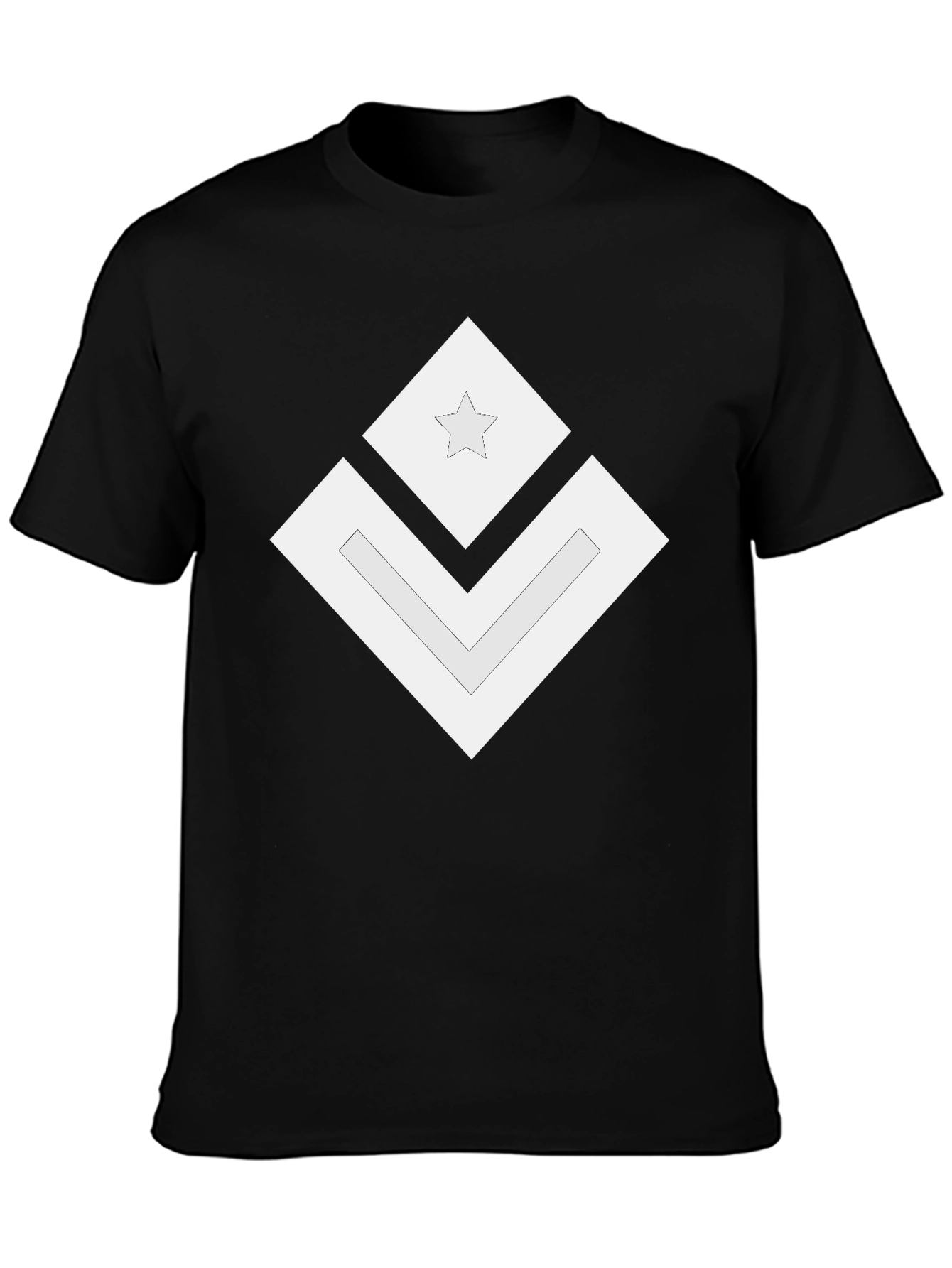 Geometric Star Graphic Tee - Modern Black Shirt