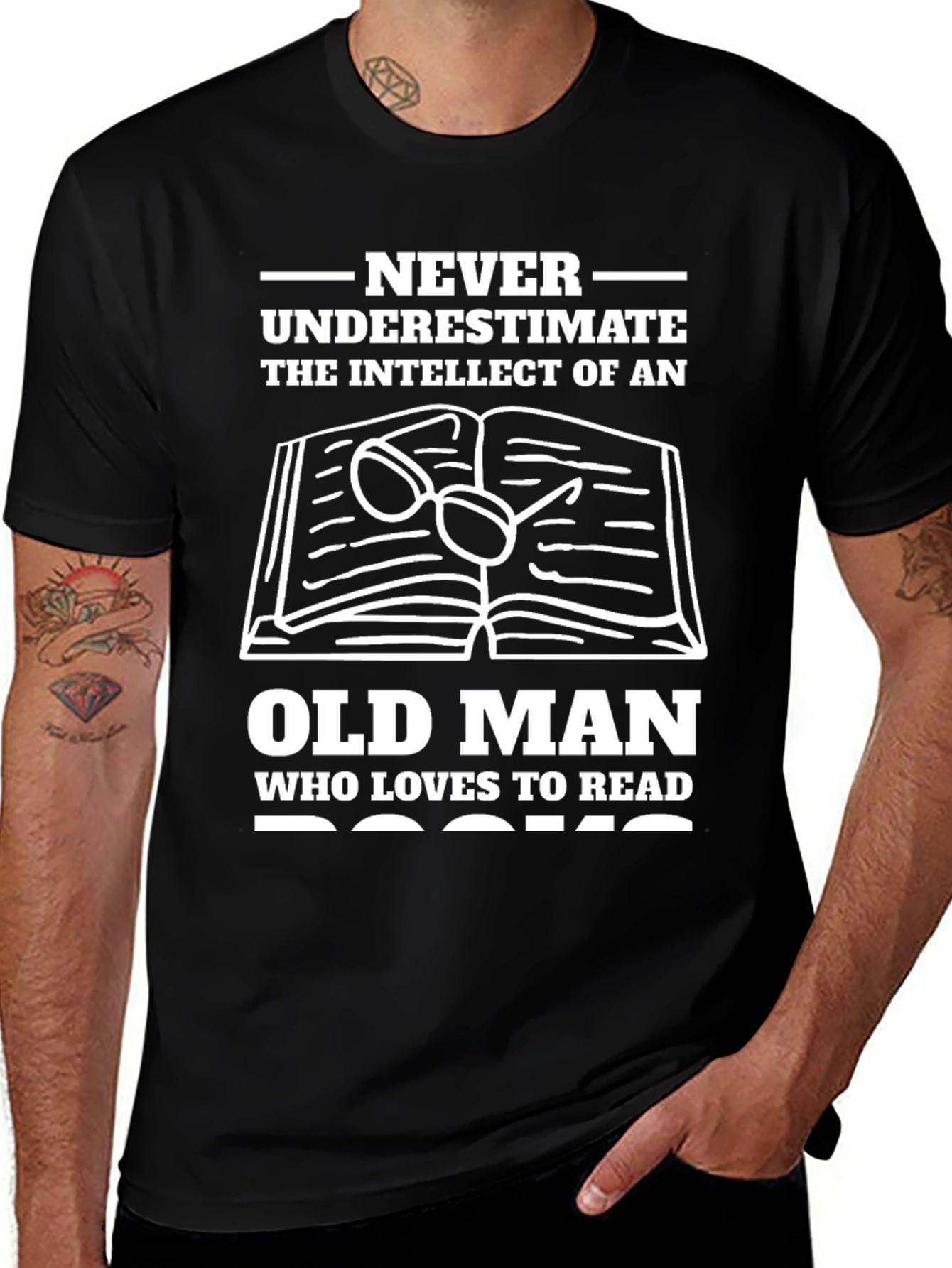 Intellectual Old Man Book Lover T-Shirt