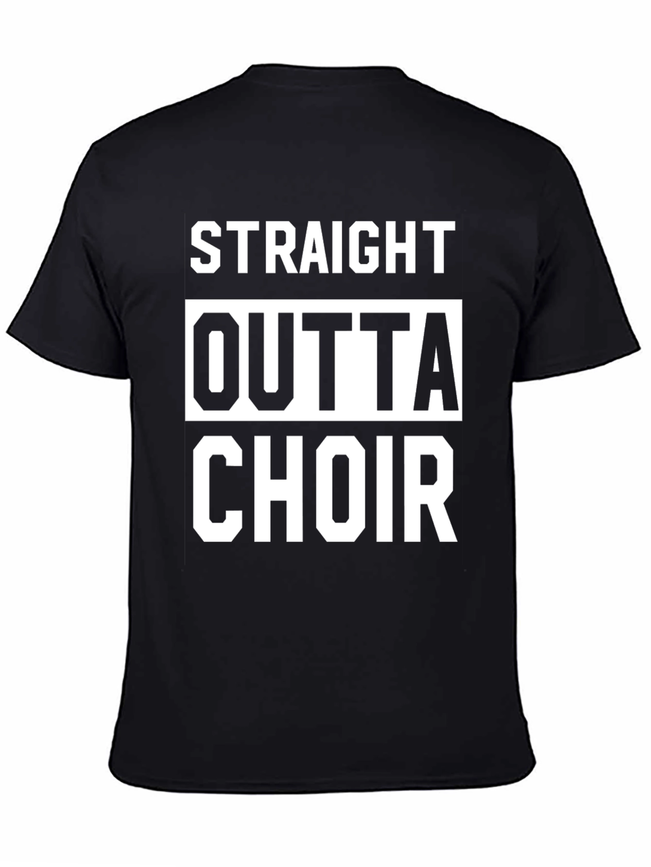 Straight Outta Choir Black Graphic Tee