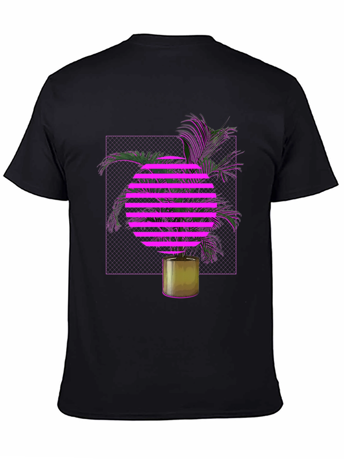Retro Wave T-Shirt with Palm Tree Design