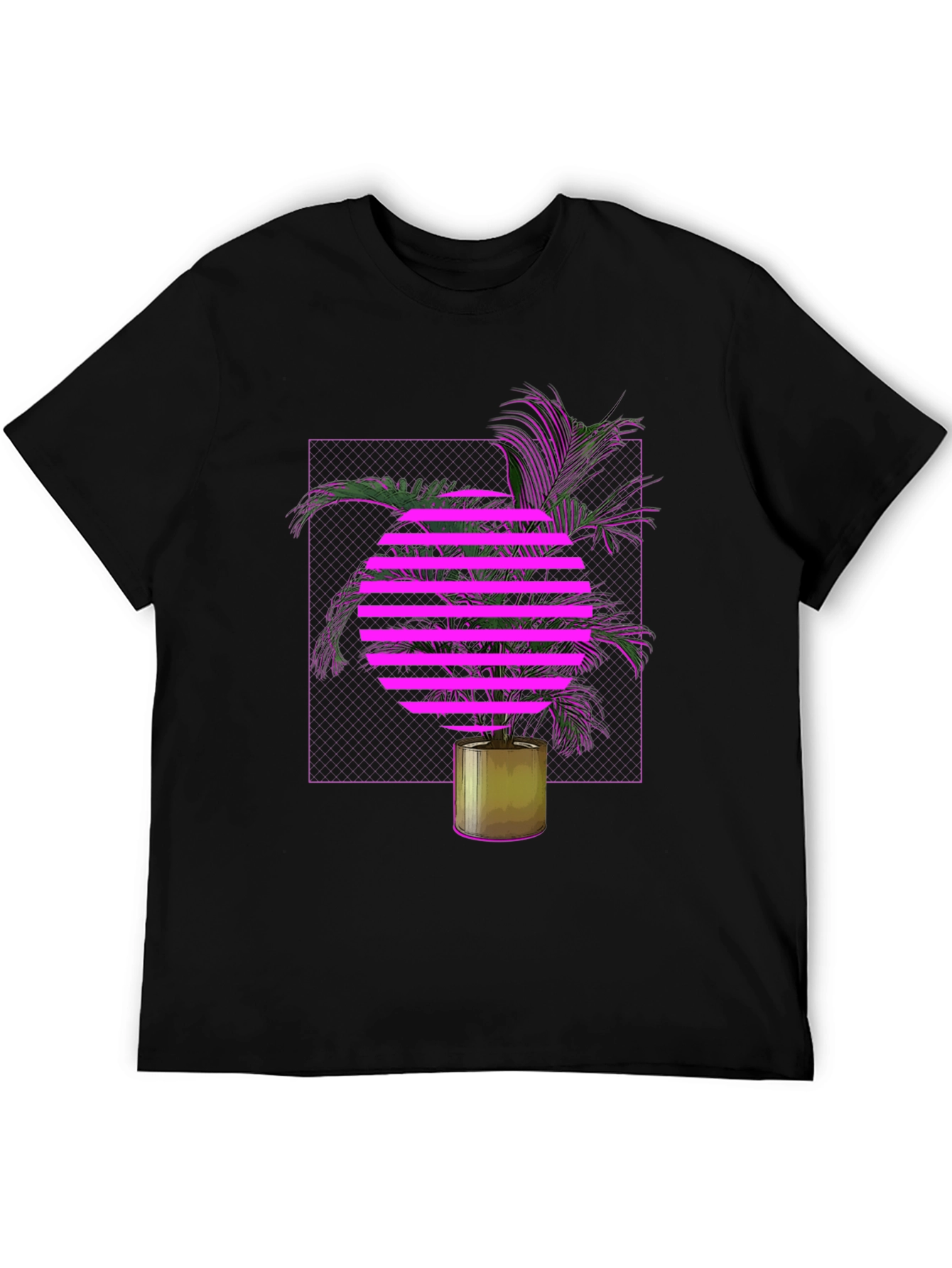 Retro Wave T-Shirt with Palm Tree Design