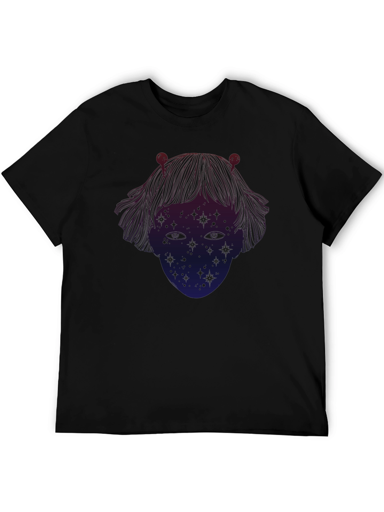 Cosmic Girl T-Shirt - Black - Unique Starry Design