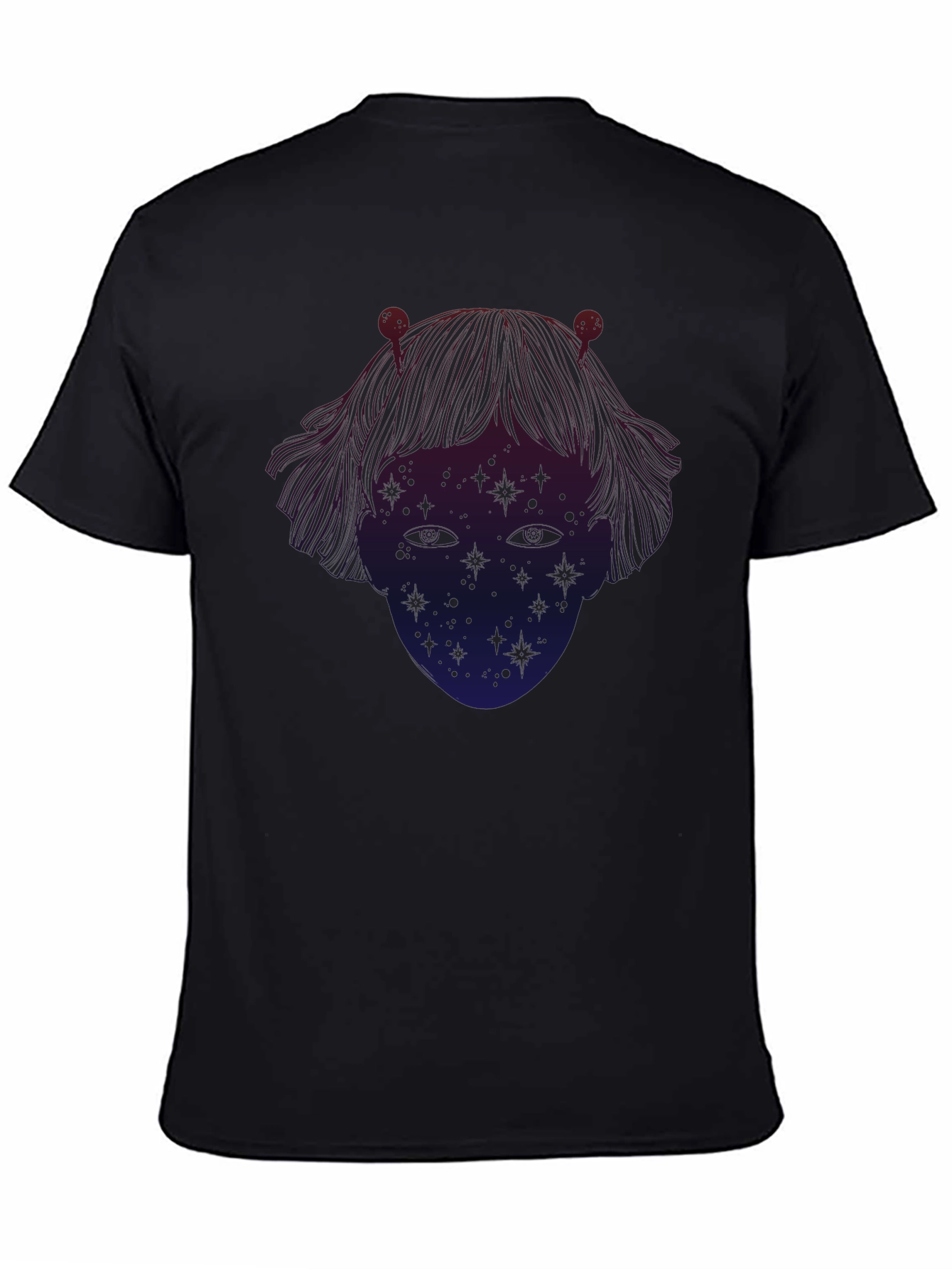 Cosmic Girl T-Shirt - Black - Unique Starry Design