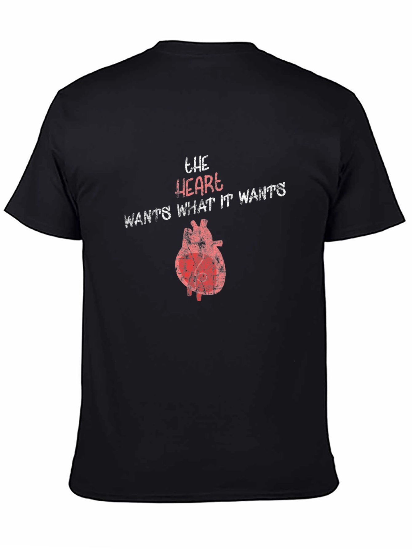 The Heart Wants Graphic T-Shirt - Unisex Black Tee