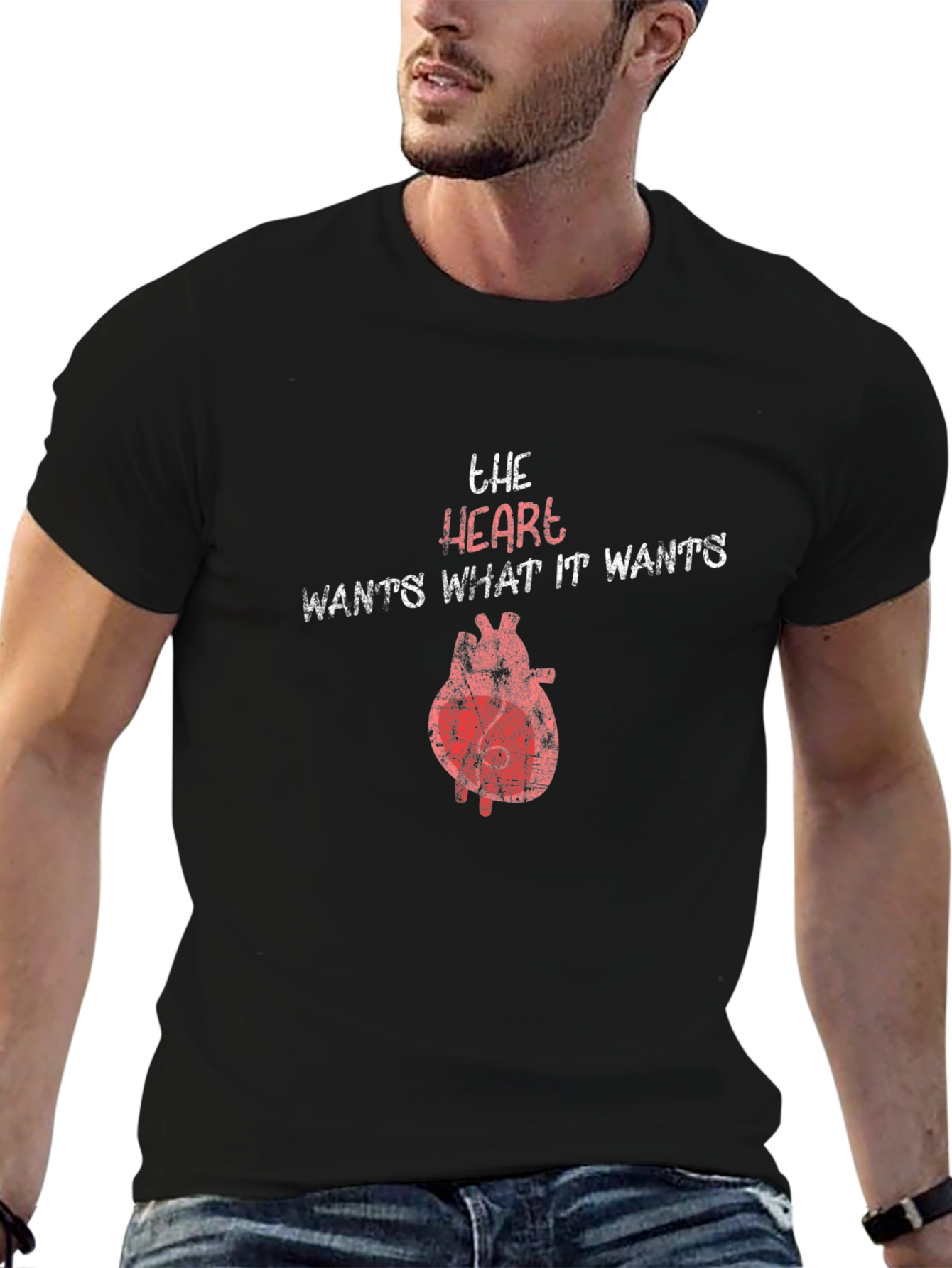 The Heart Wants Graphic T-Shirt - Unisex Black Tee