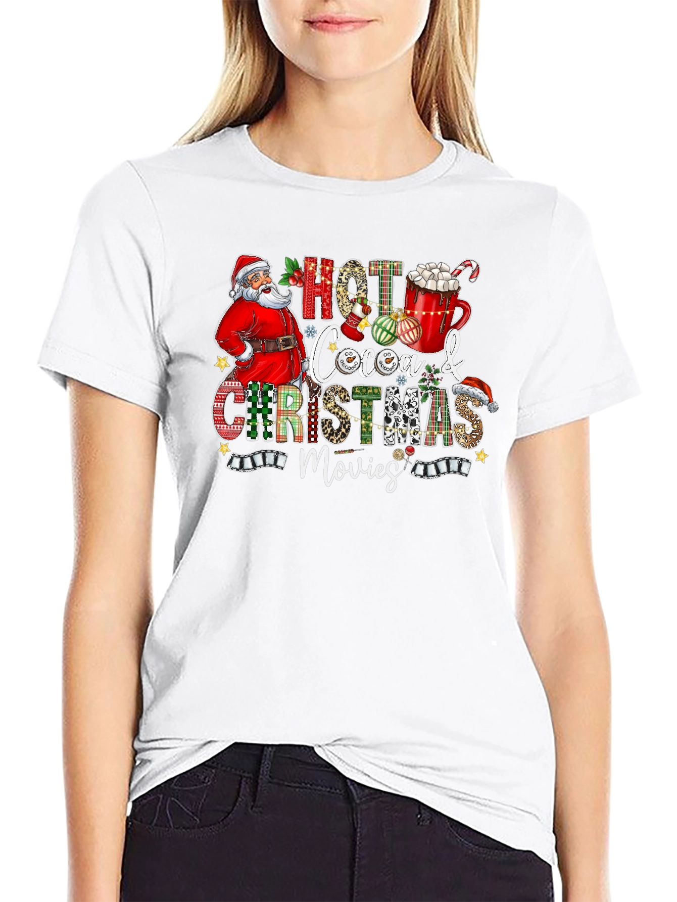 Hot Cocoa & Christmas Movies Graphic T-Shirt