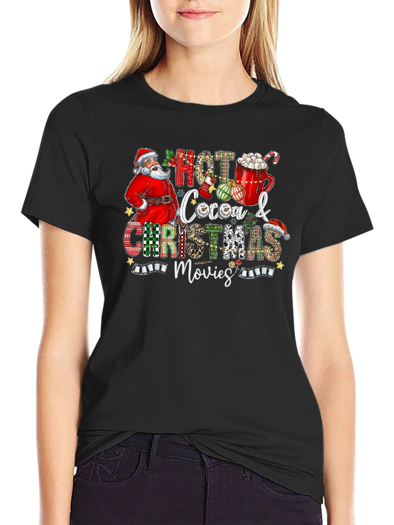 Hot Cocoa & Christmas Movies Graphic T-Shirt