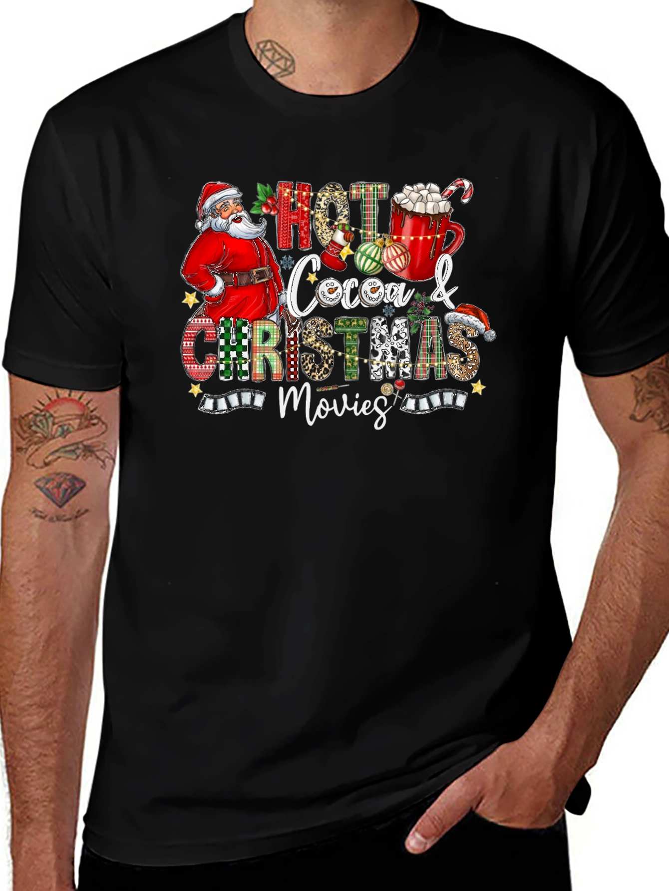Hot Cocoa & Christmas Movies Graphic T-Shirt