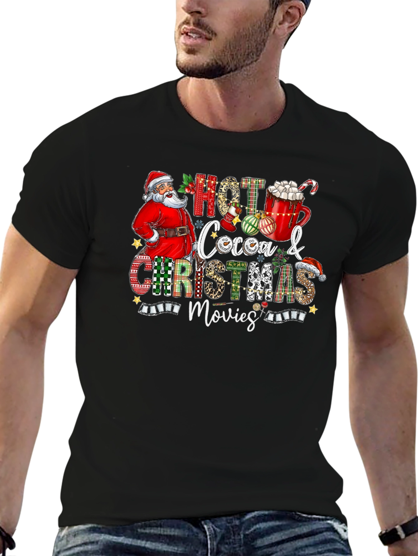Hot Cocoa & Christmas Movies Graphic T-Shirt