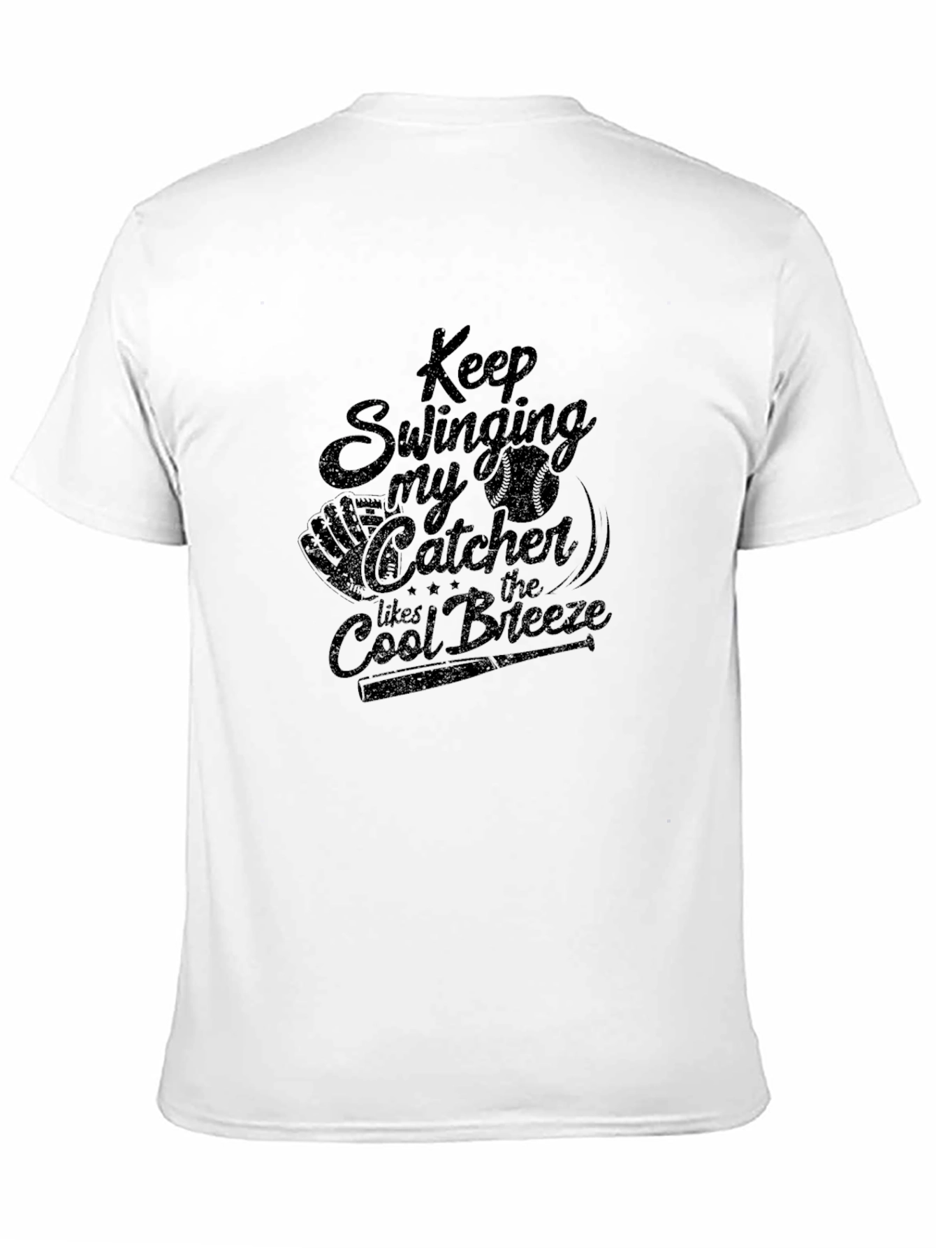 Keep Swinging Catcher Graphic T-Shirt