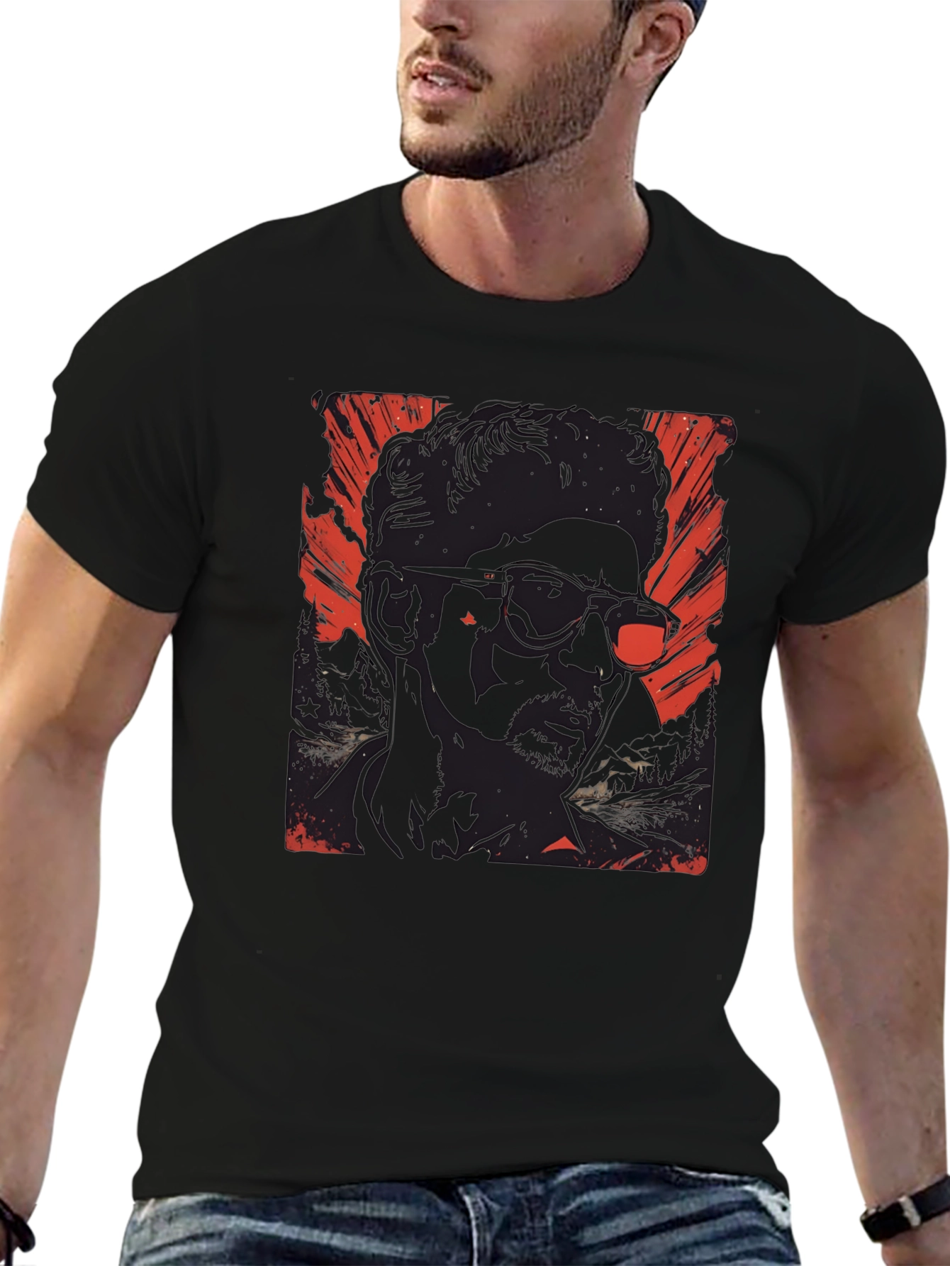 Red & Black Graphic Print T-Shirt