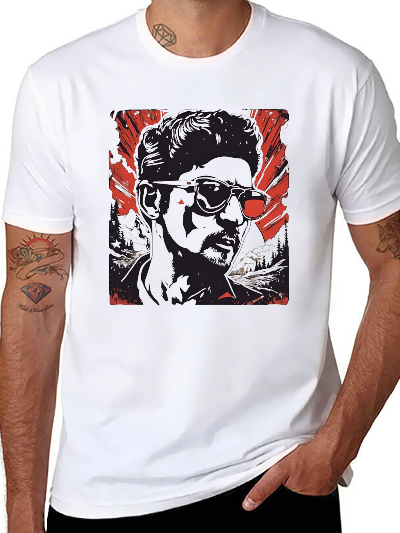 Red & Black Graphic Print T-Shirt