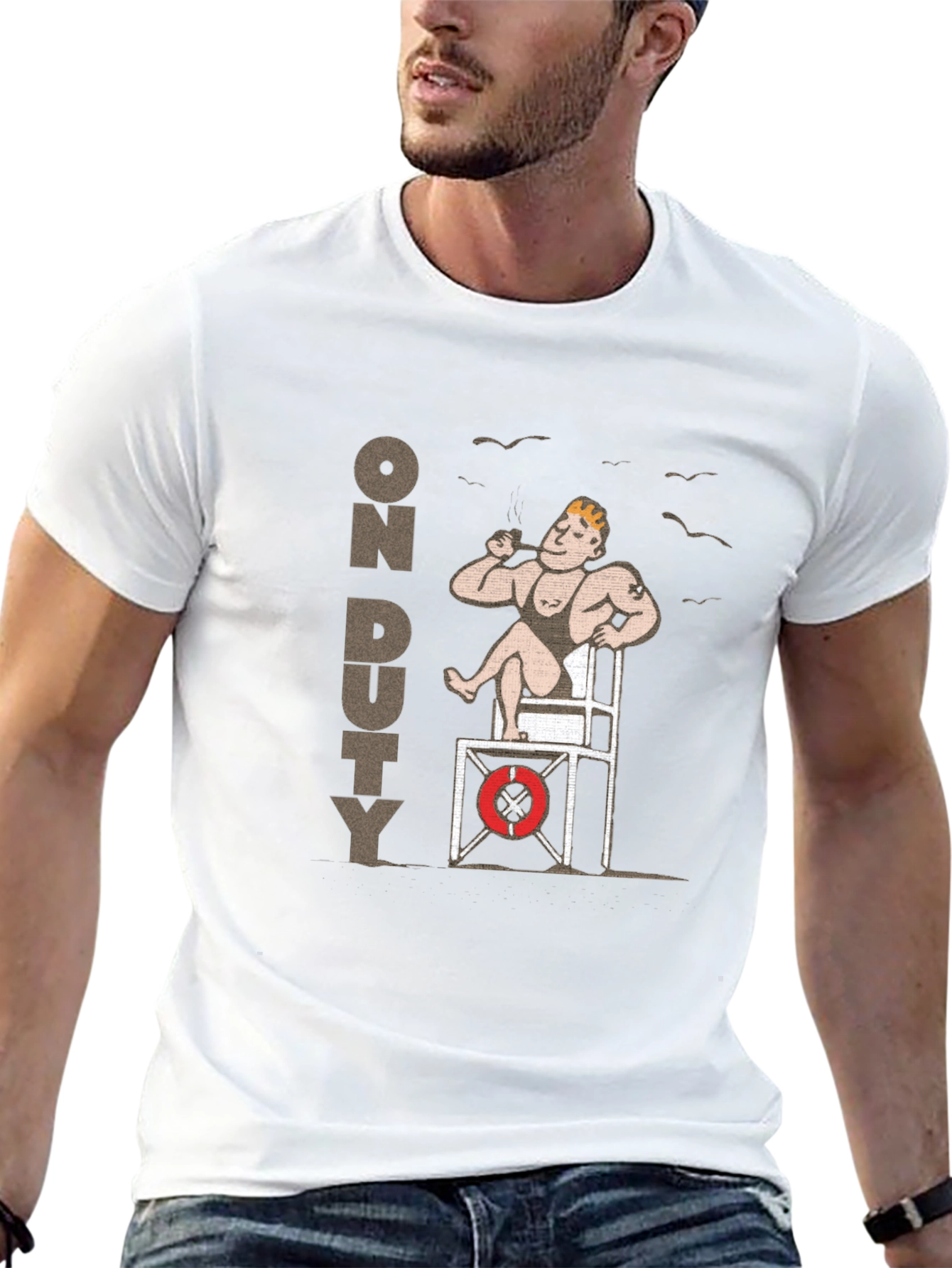 Lifeguard On Duty Graphic T-Shirt - Black