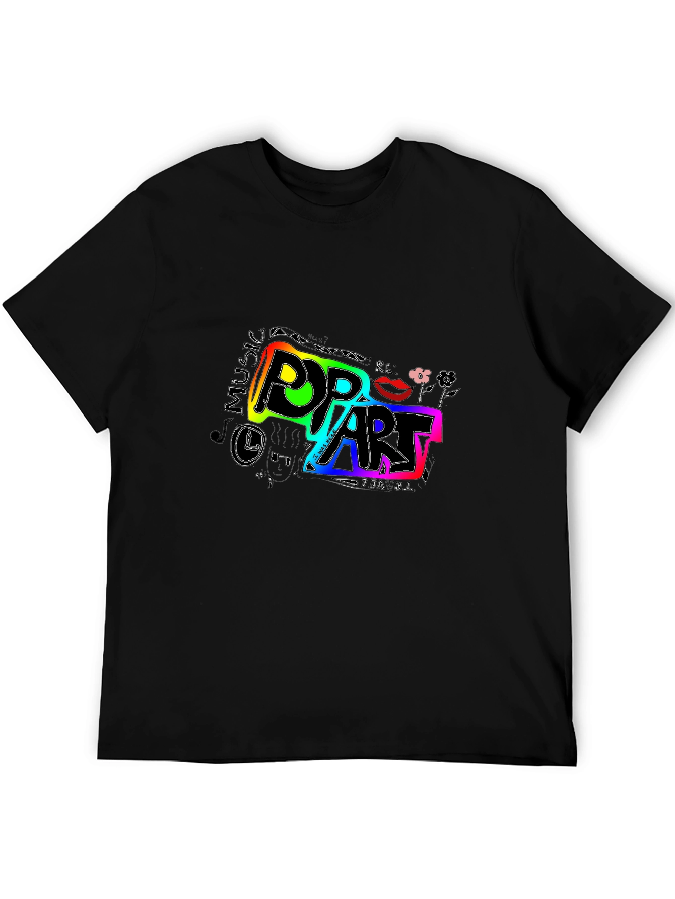 Pop Art Graphic Tee - Unisex Black T-Shirt