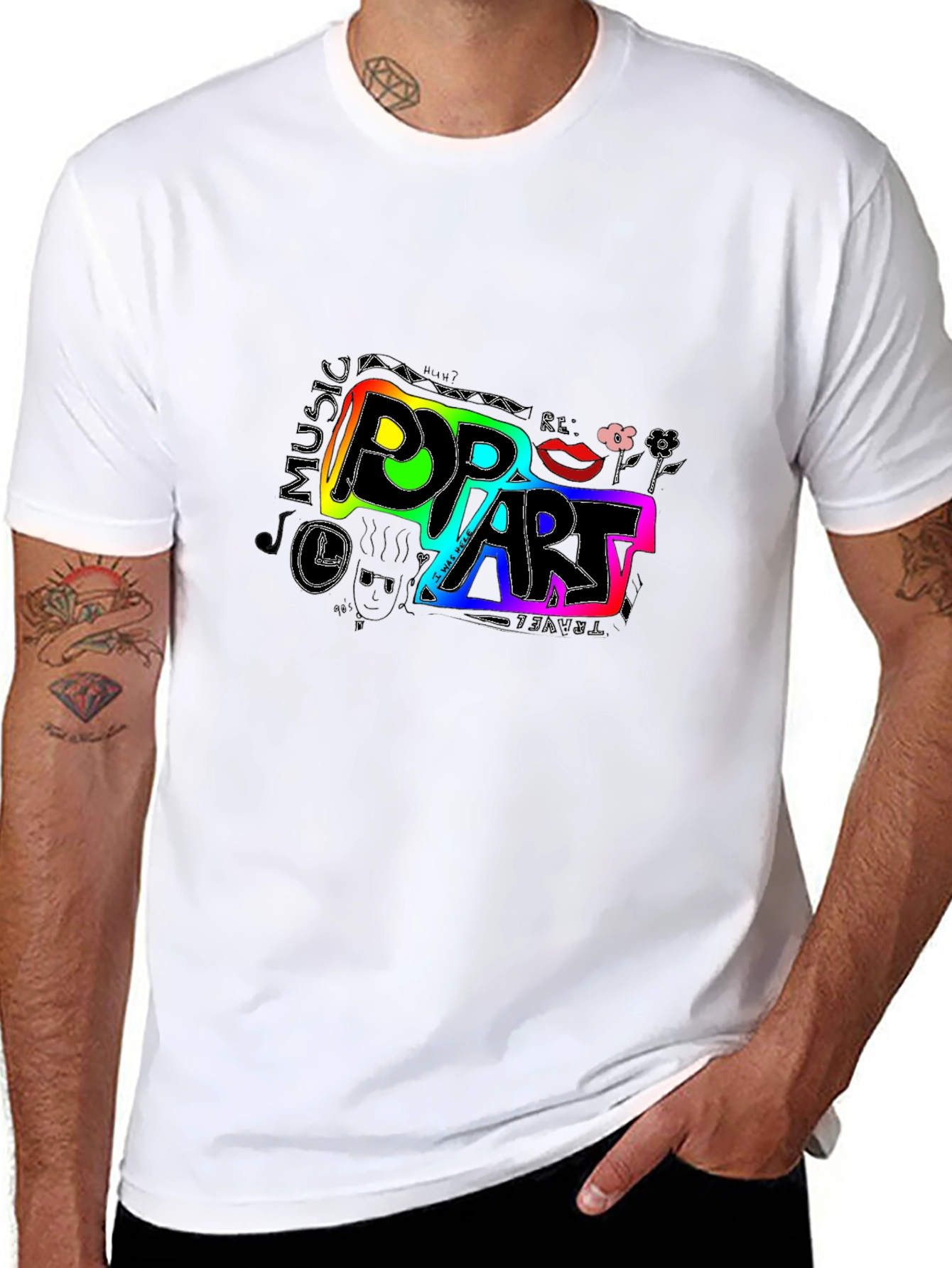 Pop Art Graphic Tee - Unisex Black T-Shirt
