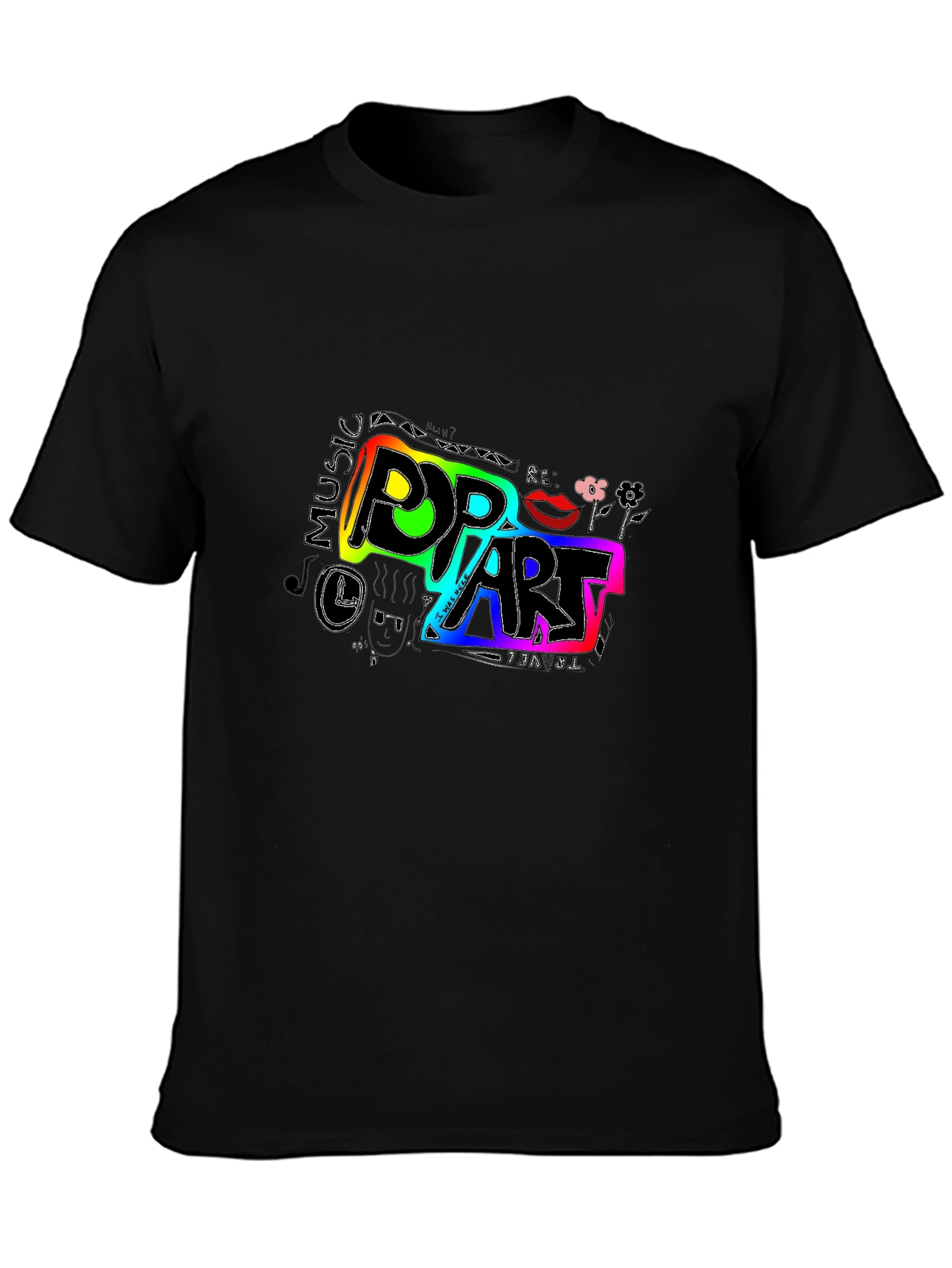 Pop Art Graphic Tee - Unisex Black T-Shirt